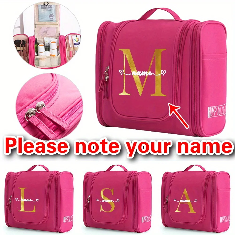 Customizable Name Ladies' Makeup Bag Makeup Storage Function Hanging Makeup Bag Travel Large Capacity Handbag Gold Letter Series
Customizable Name Ladies' Makeup Bag Makeup Storage Function Hanging Makeup Bag Travel Large Capacity Handbag Gold Letter Series