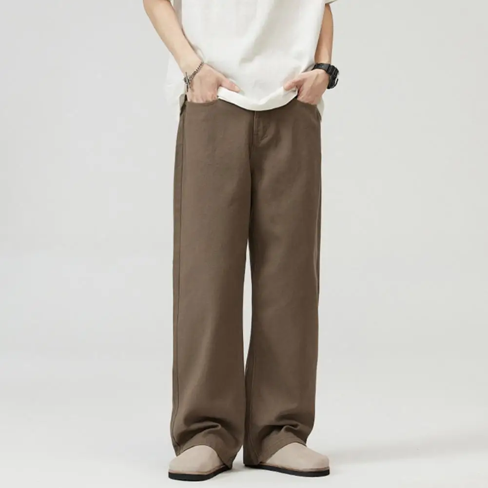 Men Casual Trousers Retro Style Men's Wide Leg Pants With Pockets For Daily Streetwear Sports Solid Color Men Pants
Men Casual Trousers Retro Style Men's Wide Leg Pants With Pockets For Daily Streetwear Sports Solid Color Men Pants