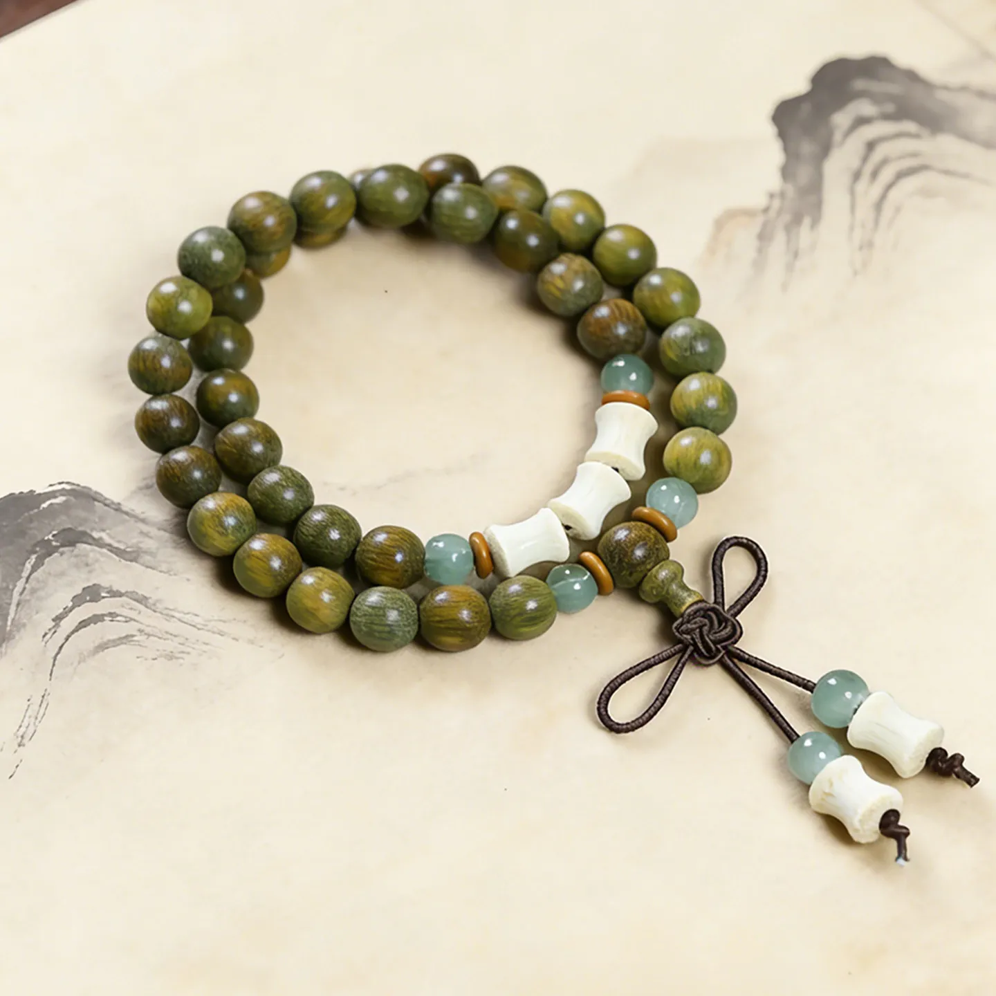 DIY Double Loop Green Sandalwood Bamboo Joint Beaded Bracelet Natural Wood Prayer Beads Hand String Gifts
DIY Double Loop Green Sandalwood Bamboo Joint Beaded Bracelet Natural Wood Prayer Beads Hand String Gifts