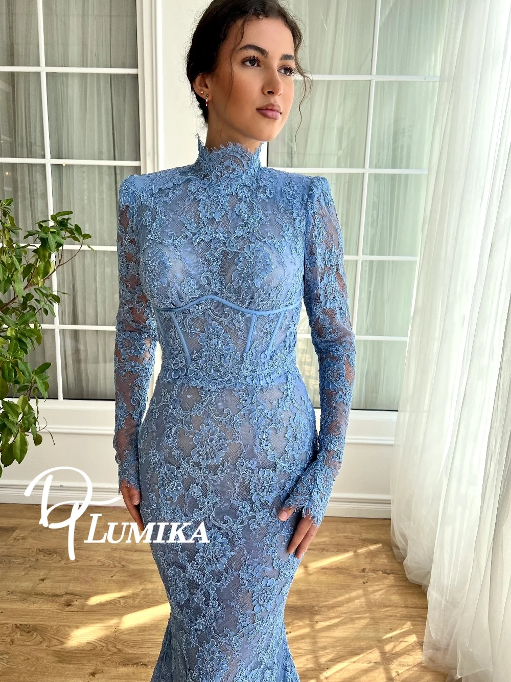 Romantic Full Lace Evening Dress Stylish High Neck Long Sleeved Mermaid Prom Gown Glamorous Formal Events Galas Wear Customized
Romantic Full Lace Evening Dress Stylish High Neck Long Sleeved Mermaid Prom Gown Glamorous Formal Events Galas Wear Customized