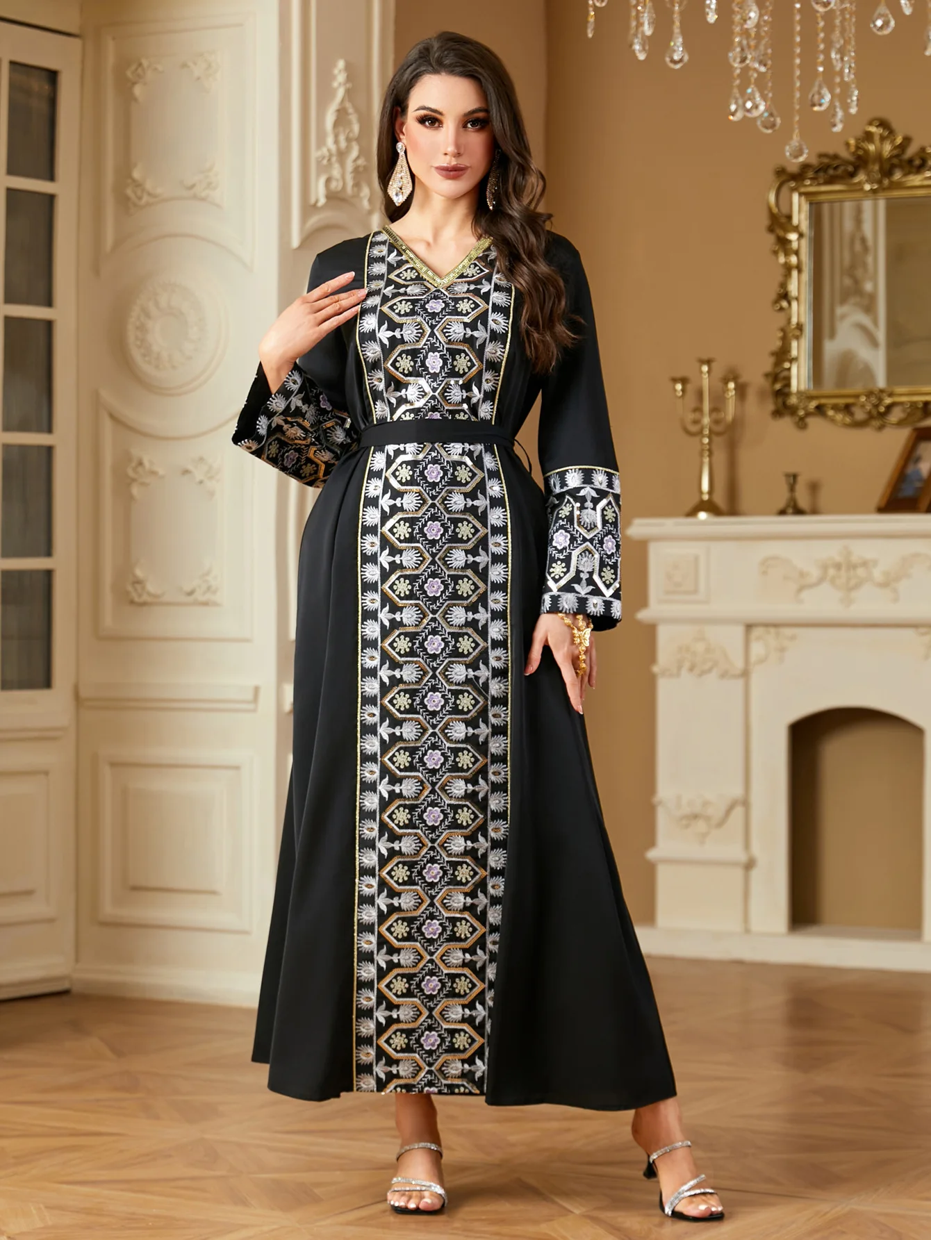 Eid Muslim Party Dress for Women Arab Abaya Jalabiya Embroidery Long Dresses Kaftan Vestidos Dubai Ramadan Morocco Saudi Robe
Eid Muslim Party Dress for Women Arab Abaya Jalabiya Embroidery Long Dresses Kaftan Vestidos Dubai Ramadan Morocco Saudi Robe