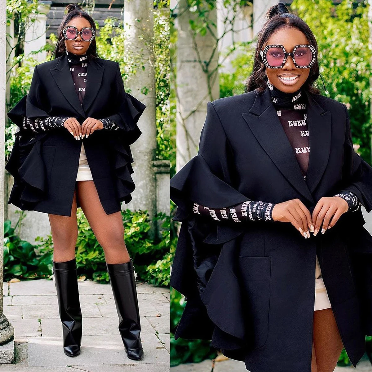 Elegant 1 Piece Women Dress Loose Peaked Lapel Gown Custom Made Ruffle Sleeve Fashion Daily Dresses
Elegant 1 Piece Women Dress Loose Peaked Lapel Gown Custom Made Ruffle Sleeve Fashion Daily Dresses