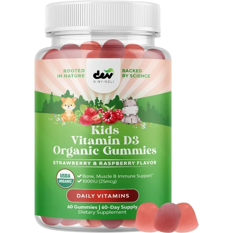 Organic Vitamin D Gummies - Vegetarian Immune Support for Daily Teeth, Muscles, and Bones - Non GMO and Gluten Free
Organic Vitamin D Gummies - Vegetarian Immune Support for Daily Teeth, Muscles, and Bones - Non GMO and Gluten Free