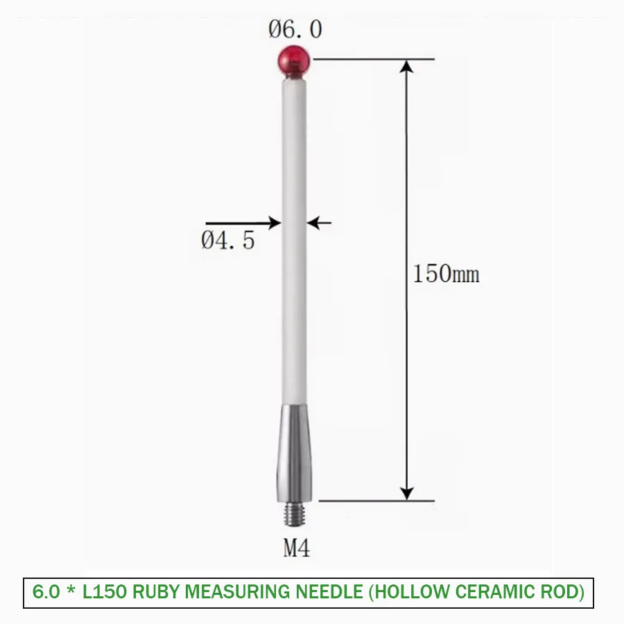 Машинный зонд с ЧПУ M4, рубиновая керамическая измерительная игла, полый керамический стержень A-5000-3709/3712 Renishaw 6,0 мм
Машинный зонд с ЧПУ M4, рубиновая керамическая измерительная игла, полый керамический стержень A-5000-3709/3712 Renishaw 6,0 мм