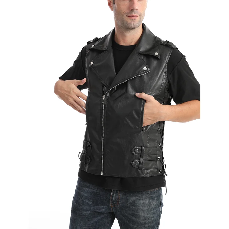 Men's Fashion Biker Leather Waistcoat Windproof Motorcycle Rider PU Vests Faux Leather Sleeveless Jacket For Male
Men's Fashion Biker Leather Waistcoat Windproof Motorcycle Rider PU Vests Faux Leather Sleeveless Jacket For Male