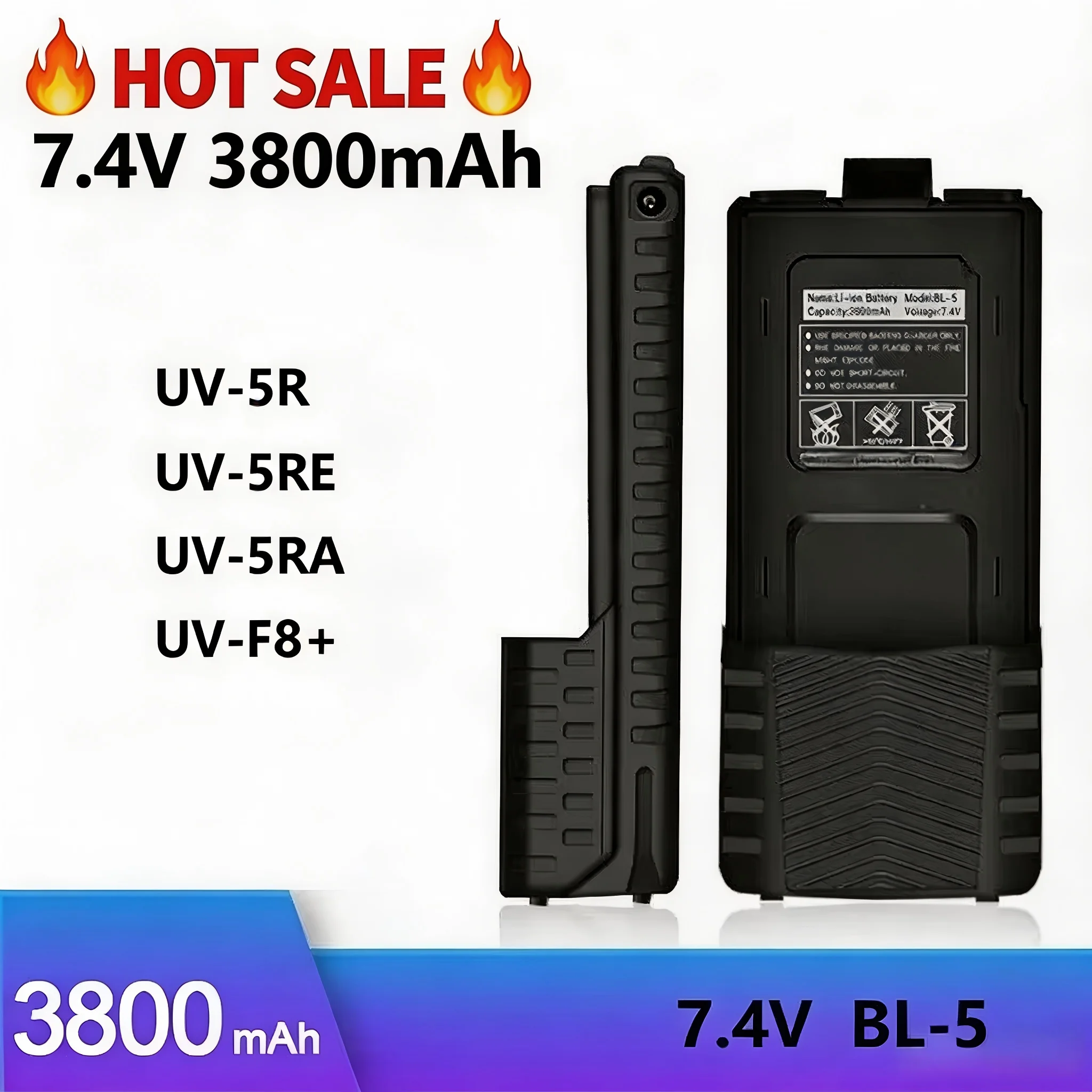 BaoFeng UV-5R Battery 3800mAh 7.4V Type-C Charging BL-5 for UV-5R UV-5RE Walkie Talkie Baofeng Accessories
BaoFeng UV-5R Battery 3800mAh 7.4V Type-C Charging BL-5 for UV-5R UV-5RE Walkie Talkie Baofeng Accessories