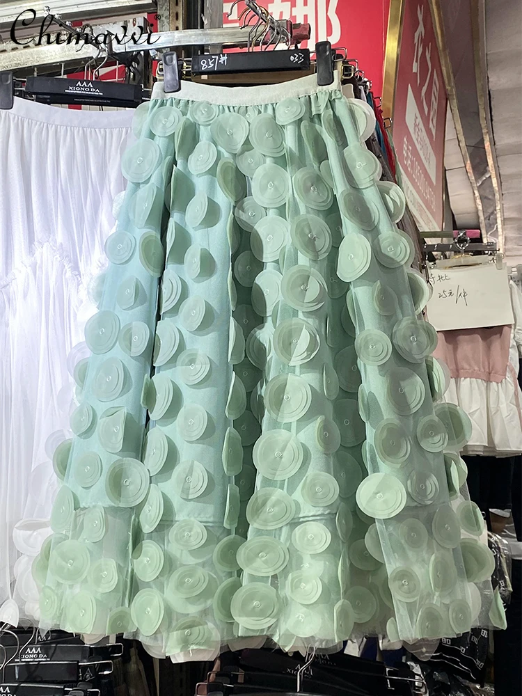 2024 Summer Clothes New Fashion Heavy 3D Flower Mesh Skirt Women's High Waist Slimming Girly Style Temperament Mid-Length Skirt
2024 Summer Clothes New Fashion Heavy 3D Flower Mesh Skirt Women's High Waist Slimming Girly Style Temperament Mid-Length Skirt