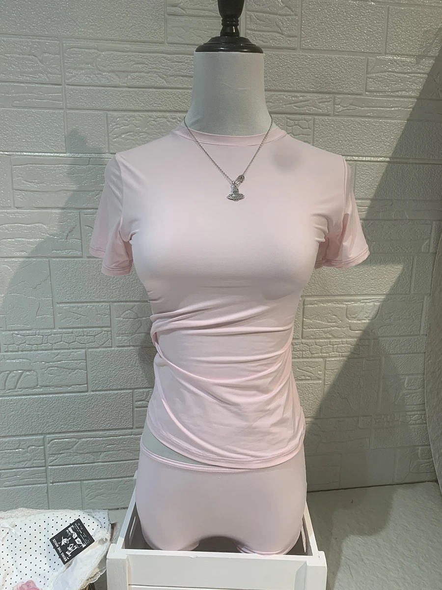 Solid High Elasticity Tee Shorts Pajama Set Woman O-neck Short Sleeve T-shirt+Low Waist Underwear Home Casual 2 Piece Sets New
Solid High Elasticity Tee Shorts Pajama Set Woman O-neck Short Sleeve T-shirt+Low Waist Underwear Home Casual 2 Piece Sets New