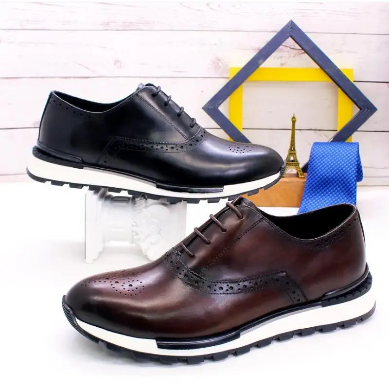 Leather comfortable Fashion sneakers Handmade high-end Business Casual Dating party men's shoes zapatos sapat a36
Leather comfortable Fashion sneakers Handmade high-end Business Casual Dating party men's shoes zapatos sapat a36