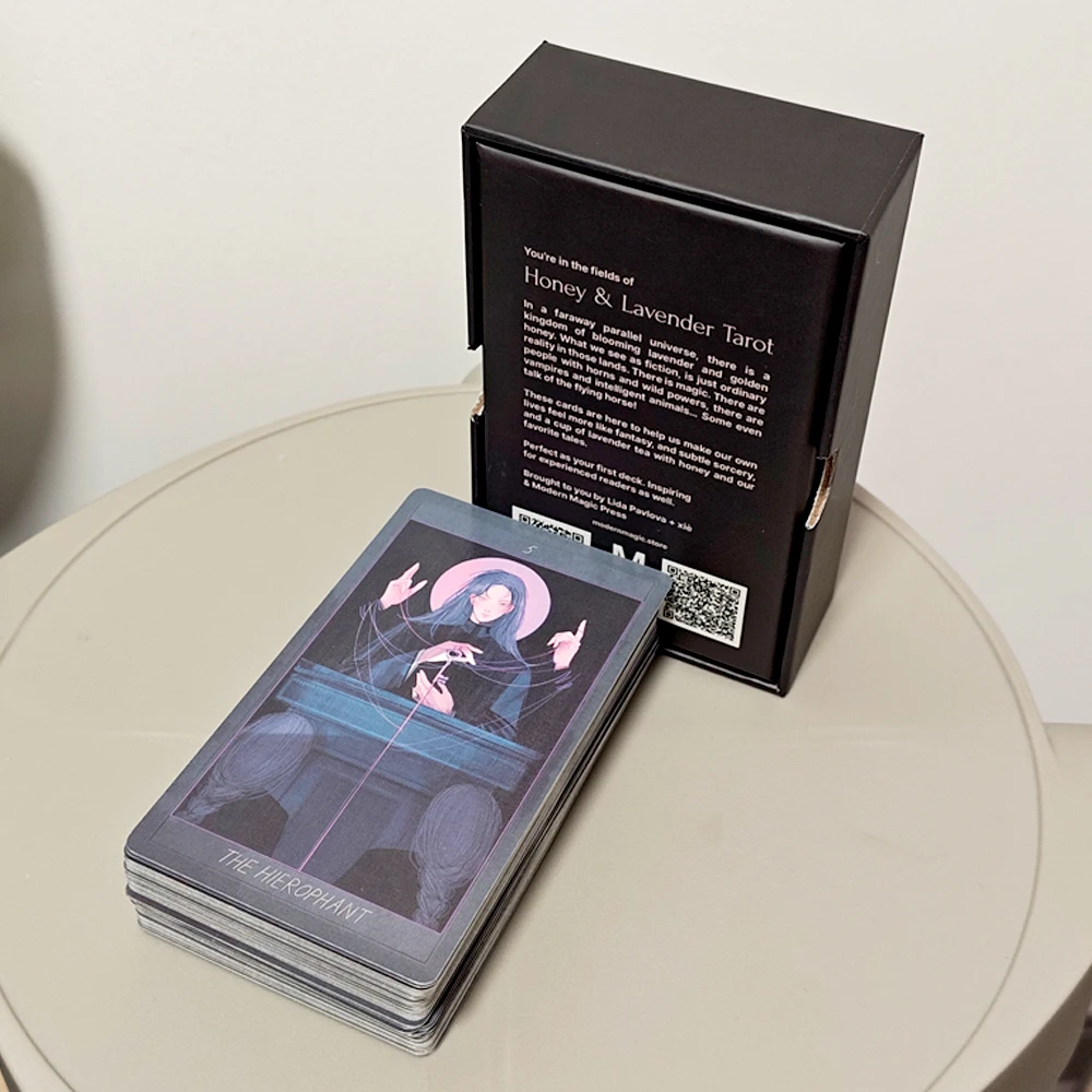 Honey and Lavender Tarot in Rigid Box Fairy Tale and Fantasy Deck 78 Cards Printed on 350GSM Double-embossed Cardstock 12*7cm
Honey and Lavender Tarot in Rigid Box Fairy Tale and Fantasy Deck 78 Cards Printed on 350GSM Double-embossed Cardstock 12*7cm