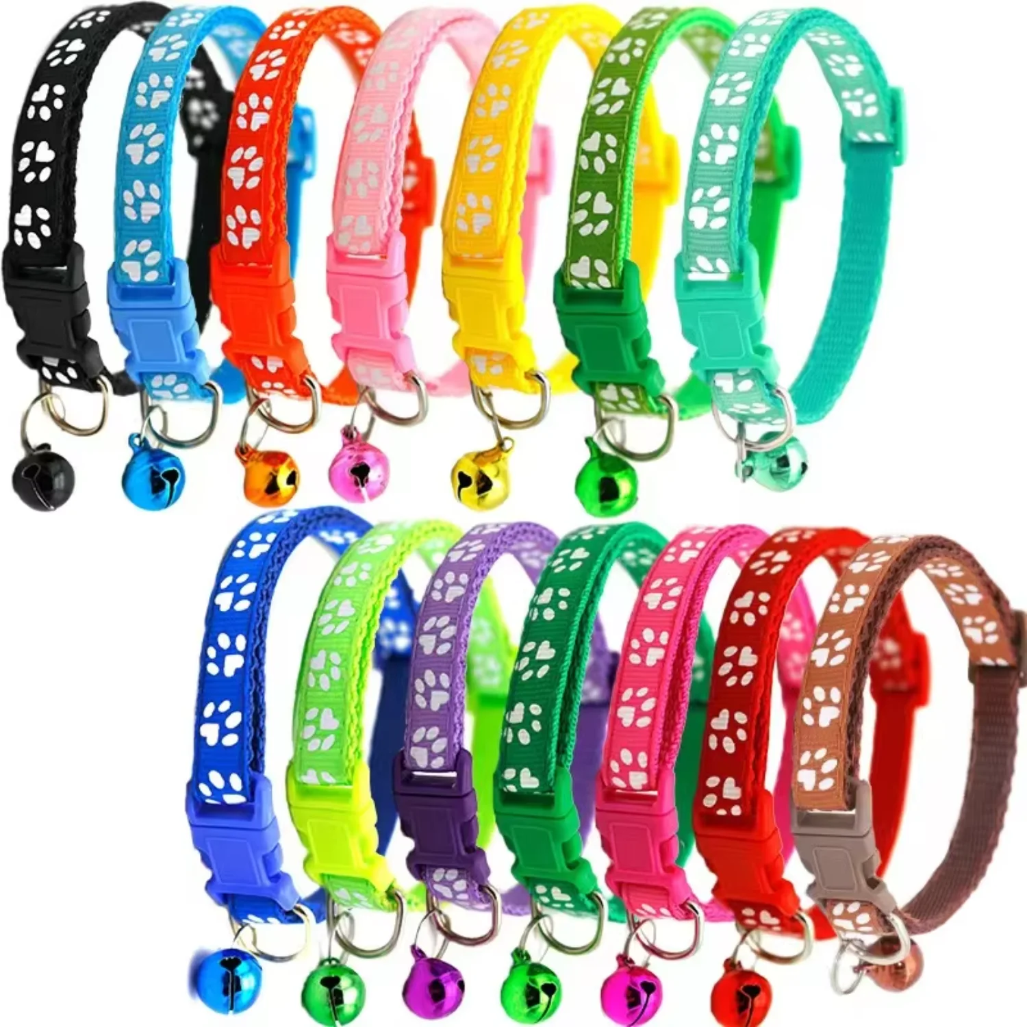 Collier Pour Chiot Collar For Cats Necklace For Cats Collar With Bell Colar Cute Paw Print Adjustable Nylon Ribbon Neck Strap
Collier Pour Chiot Collar For Cats Necklace For Cats Collar With Bell Colar Cute Paw Print Adjustable Nylon Ribbon Neck Strap
