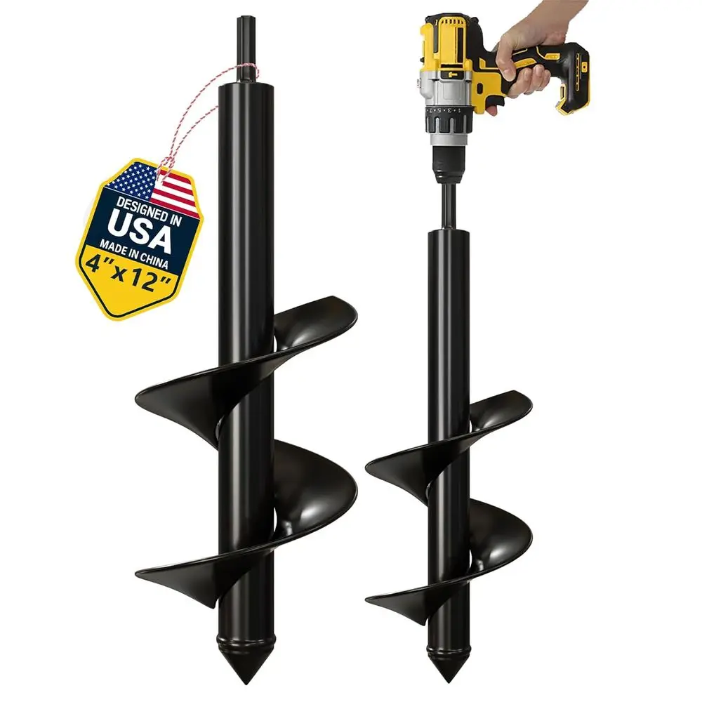 Auger Drill Bit - 4 x 12 Inch Garden Spiral Hole Drill Planter for Bulb Planting, Bedding Plants, Umbrella Holes - 3/8 Inch Hex
Auger Drill Bit - 4 x 12 Inch Garden Spiral Hole Drill Planter for Bulb Planting, Bedding Plants, Umbrella Holes - 3/8 Inch Hex