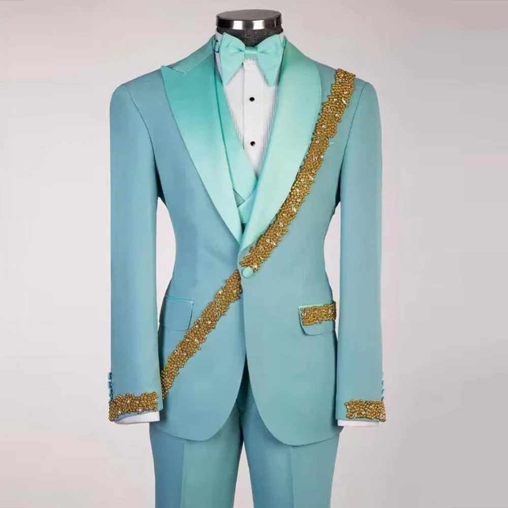 Уникальный дизайн Свадебные костюмы для мужчин 3-х предметный пиджак Жилет Брюки Индивидуальный жемчуг из бисера Современные формальные вечерние смокинги для жениха и свадьбы
Уникальный дизайн Свадебные костюмы для мужчин 3-х предметный пиджак Жилет Брюки Индивидуальный жемчуг из бисера Современные формальные вечерние смокинги для жениха и свадьбы