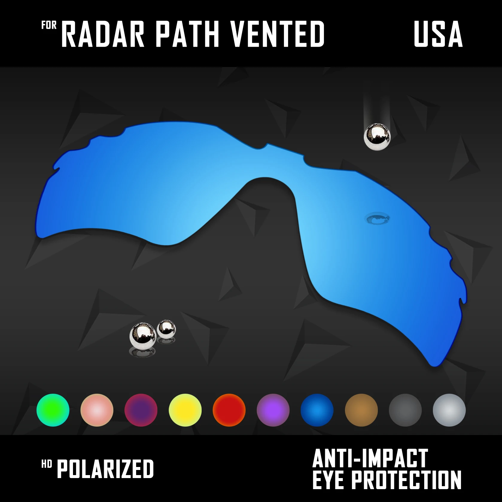Сменные поляризационные линзы OOWLIT для солнцезащитных очков Oakley Radar Path с вентиляцией — разные цвета
Сменные поляризационные линзы OOWLIT для солнцезащитных очков Oakley Radar Path с вентиляцией — разные цвета