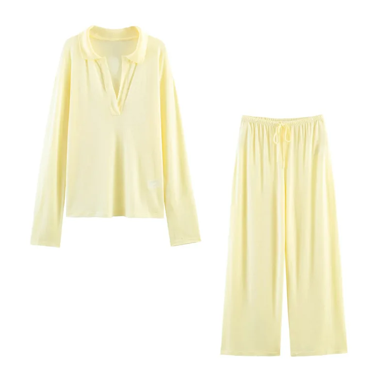 SuperAen 2026 Spring New Korean Style V-neck Straight Loose-Fit Long-Sleeved Pullover Tops Simple Solid Color Long Pants Sets
SuperAen 2026 Spring New Korean Style V-neck Straight Loose-Fit Long-Sleeved Pullover Tops Simple Solid Color Long Pants Sets