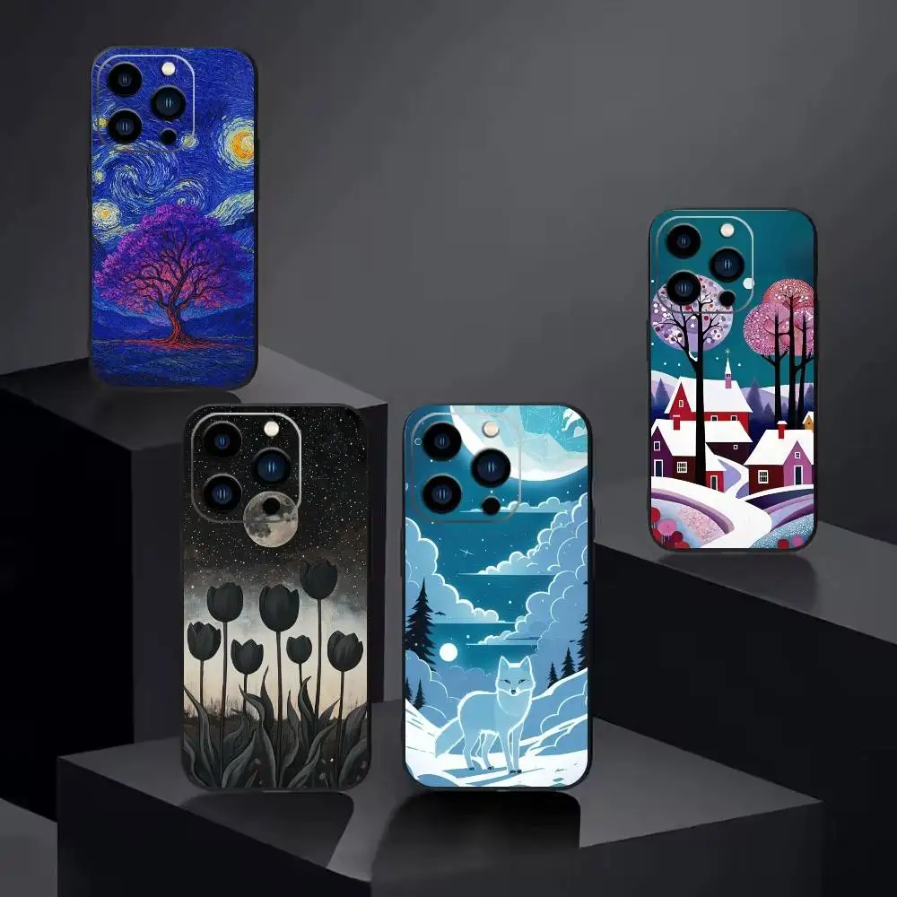 Starry Night Whimsical landscape Phone Case For iPhone 16,15,14,13,12,17,Pro Max,Plus Silicone Black Case
Starry Night Whimsical landscape Phone Case For iPhone 16,15,14,13,12,17,Pro Max,Plus Silicone Black Case