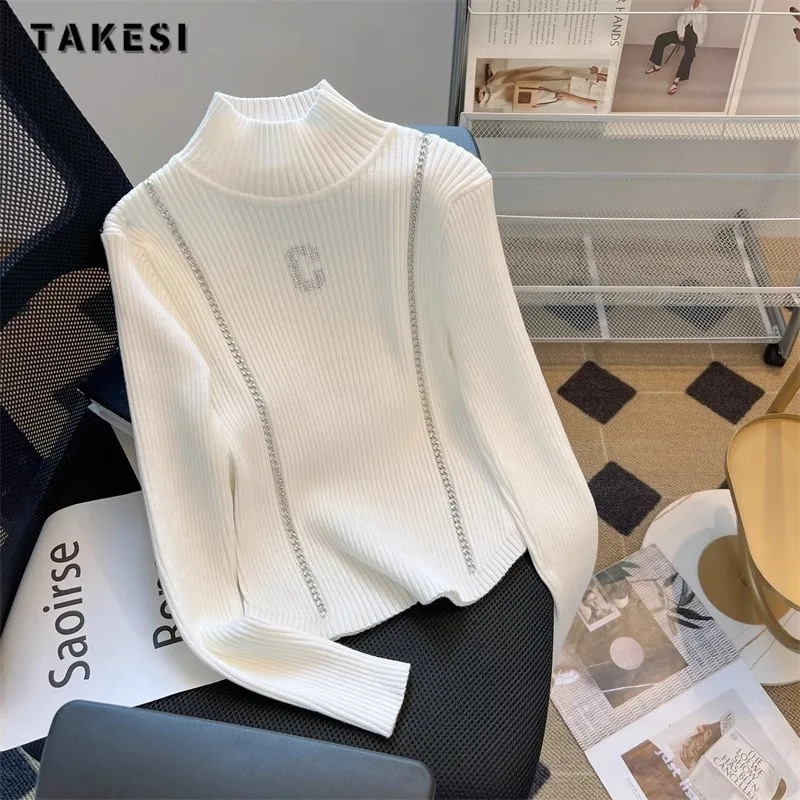 2023 Autumn Winter Casual Knitting Long Sleeve White Pullovers For Women Luxury Slim Fit Elegant Knitwear Appliques Sweater Top
2023 Autumn Winter Casual Knitting Long Sleeve White Pullovers For Women Luxury Slim Fit Elegant Knitwear Appliques Sweater Top