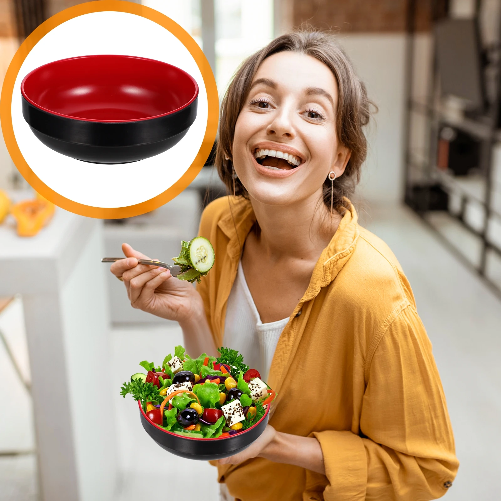 Double Color Melamine Bowl Kitchen Barware Healthy Easy Clean Home Restaurant Fruit Salad Serving
Double Color Melamine Bowl Kitchen Barware Healthy Easy Clean Home Restaurant Fruit Salad Serving