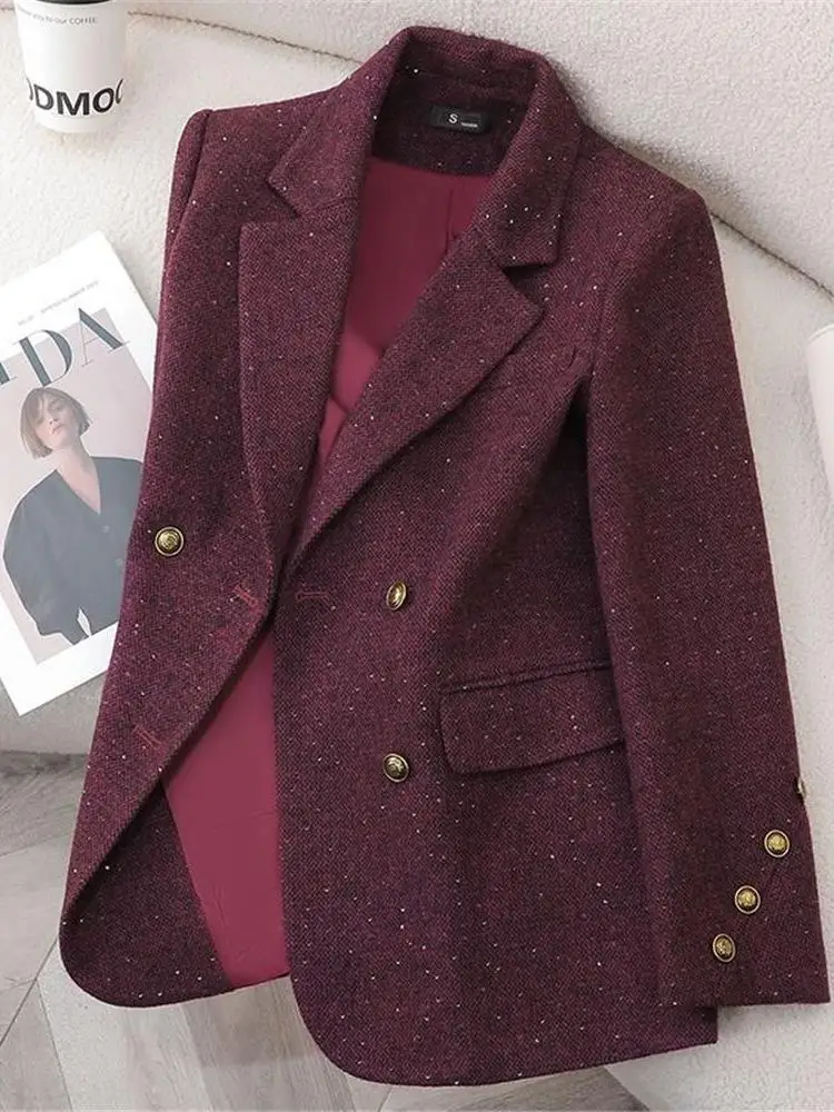 Red Cotton-Padded Casual Winter Suit Small Tailored Coat Profional Double-Breasted Slimming Spring Autumn Korean Sle
Red Cotton-Padded Casual Winter Suit Small Tailored Coat Profional Double-Breasted Slimming Spring Autumn Korean Sle