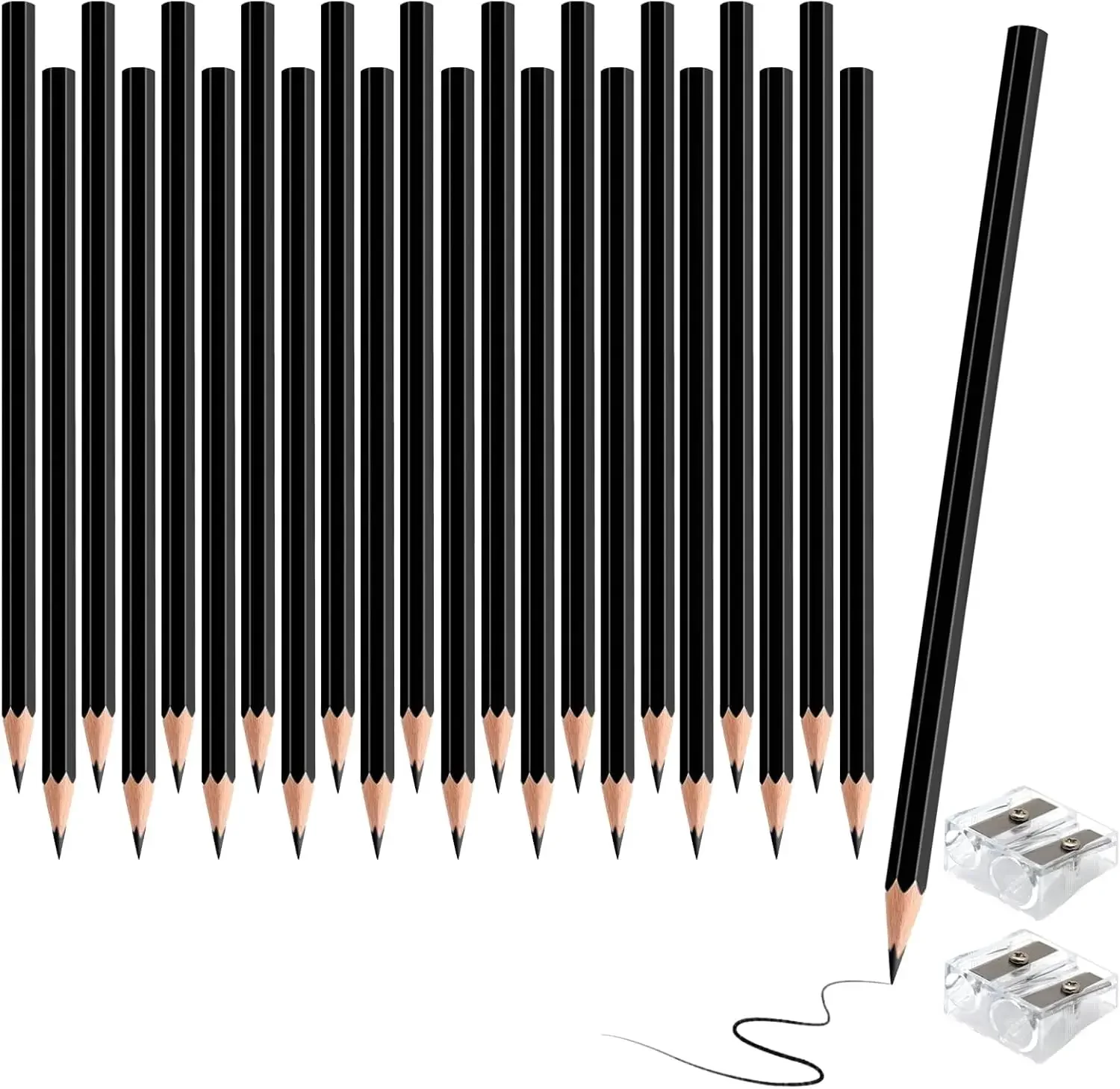 24 Pre-sharpened Black Art Pencils For Drawing & Sketching – Professional Wooden Set
24 Pre-sharpened Black Art Pencils For Drawing & Sketching – Professional Wooden Set