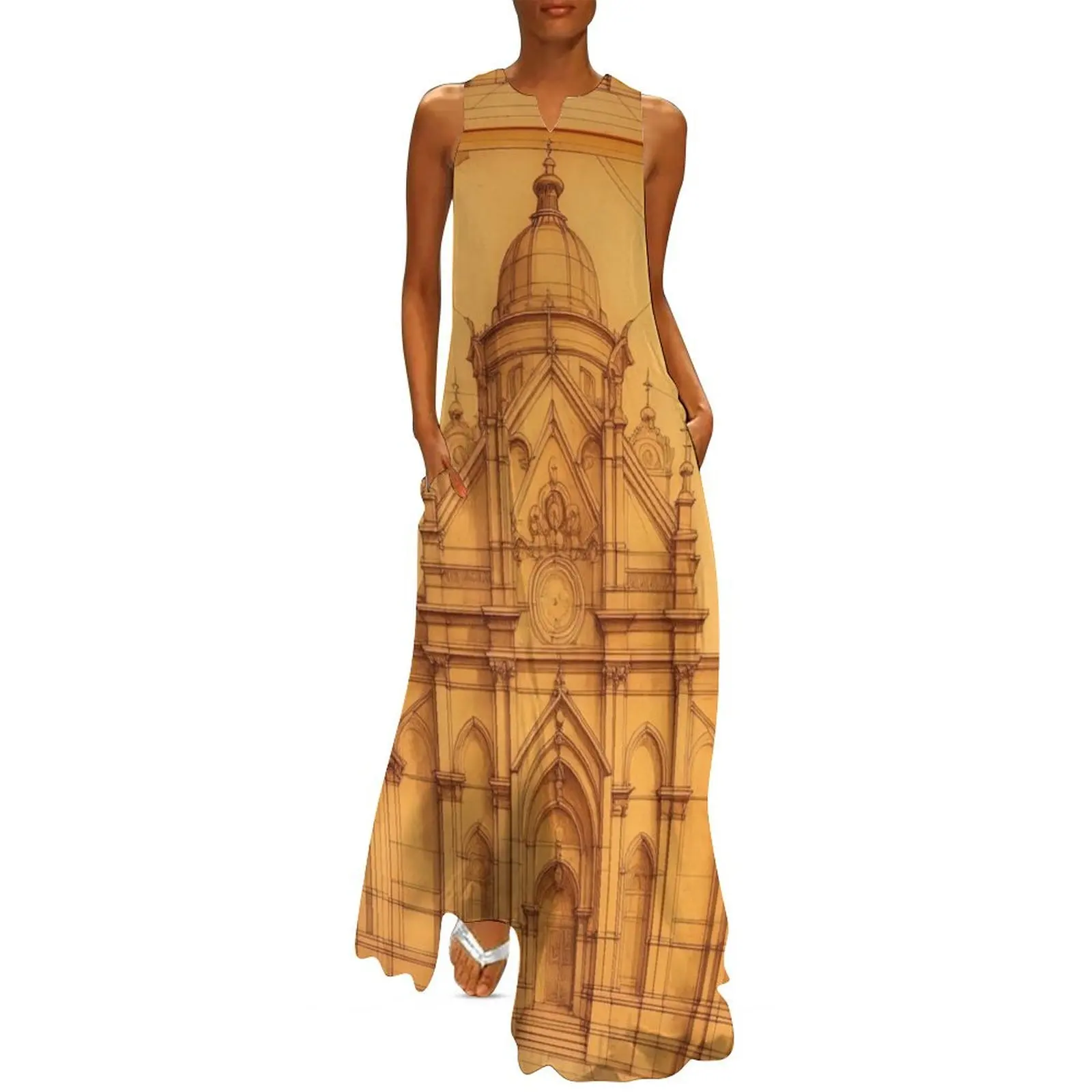 Cityscape With Cathedral Inspired by Leonardo Da Vinci Long Dress elegant women's sets prom dress
Cityscape With Cathedral Inspired by Leonardo Da Vinci Long Dress elegant women's sets prom dress
