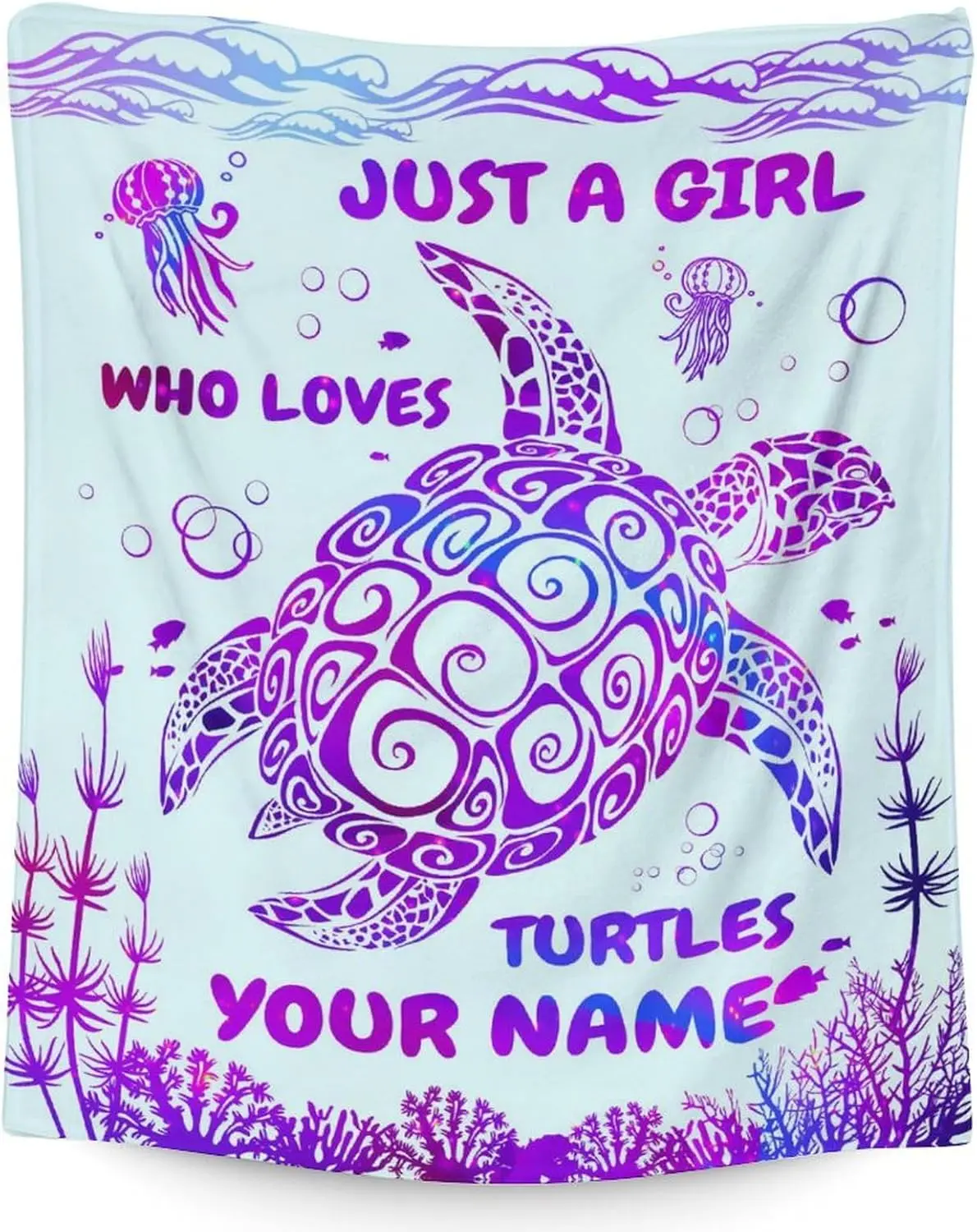 Personalized Turtle Blanket Gifts for Kids Adults Sea Turtle Lovers, Aesthetic Throw Blanket for Girls Women, Custom 50”x40” Sof
Personalized Turtle Blanket Gifts for Kids Adults Sea Turtle Lovers, Aesthetic Throw Blanket for Girls Women, Custom 50”x40” Sof