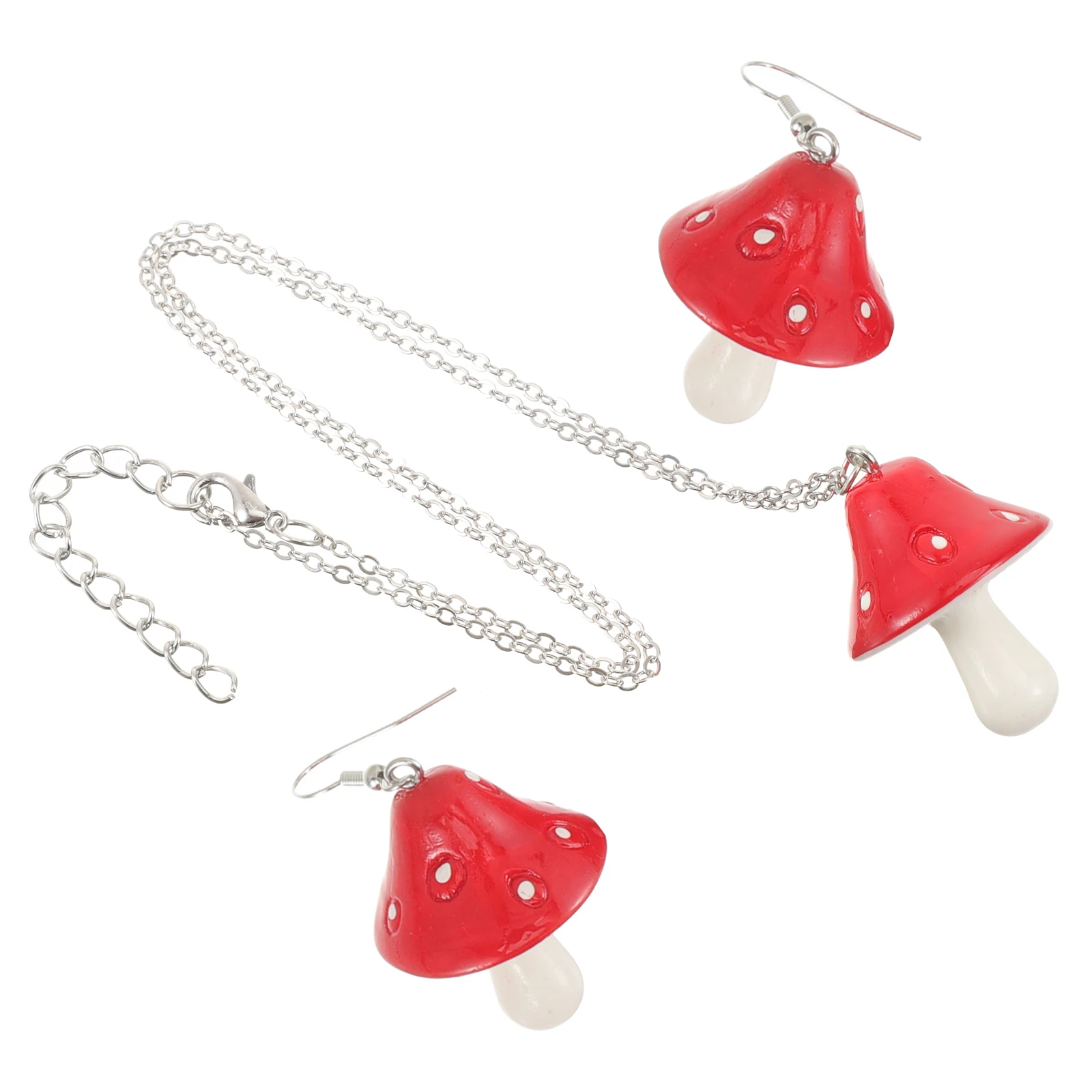 Mushroom Earrings Set for Women Dangle Chain Accessories Necklace Red Trendy Miss
Mushroom Earrings Set for Women Dangle Chain Accessories Necklace Red Trendy Miss