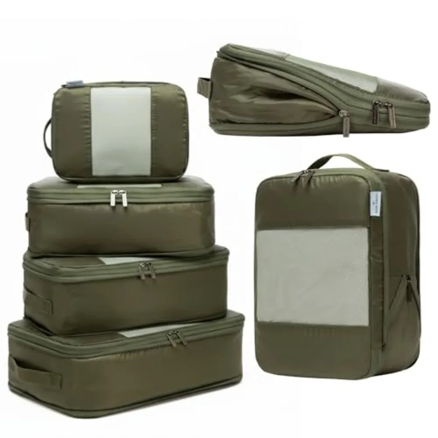 Набор из 6 больших компрессионных упаковочных кубов для путешествий - легкие водонепроницаемые органайзеры для багажа в различных цветах, компактные, размер C
Набор из 6 больших компрессионных упаковочных кубов для путешествий - легкие водонепроницаемые органайзеры для багажа в различных цветах, компактные, размер C