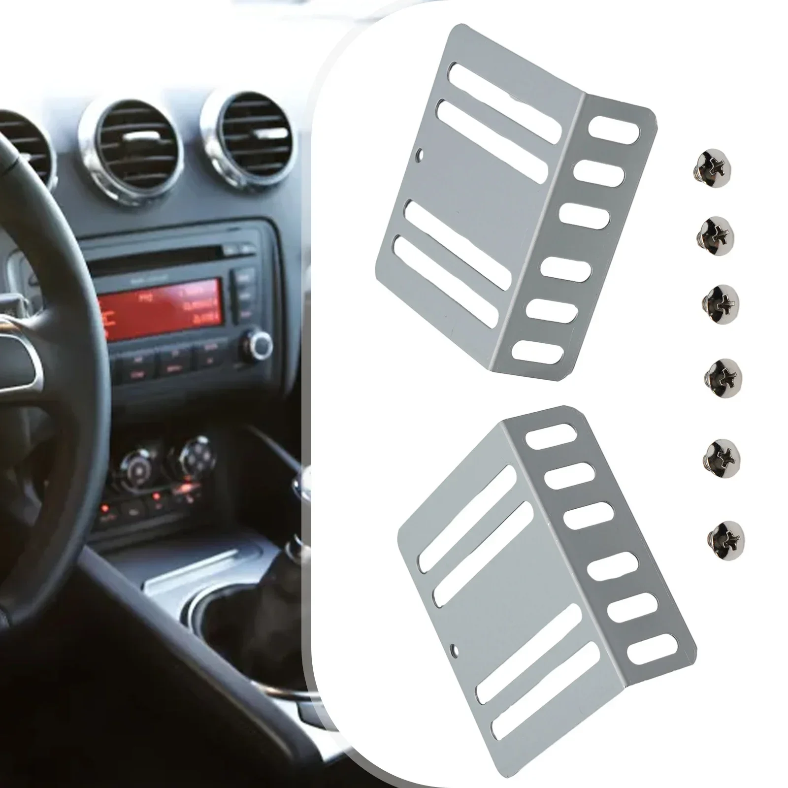 2Pcs Car Radio Brackets 1/2 Din 70x75x24mm With 8 Screws Accessories MP5 DVD CD Install Holder Support Metal Mounting Parts
2Pcs Car Radio Brackets 1/2 Din 70x75x24mm With 8 Screws Accessories MP5 DVD CD Install Holder Support Metal Mounting Parts