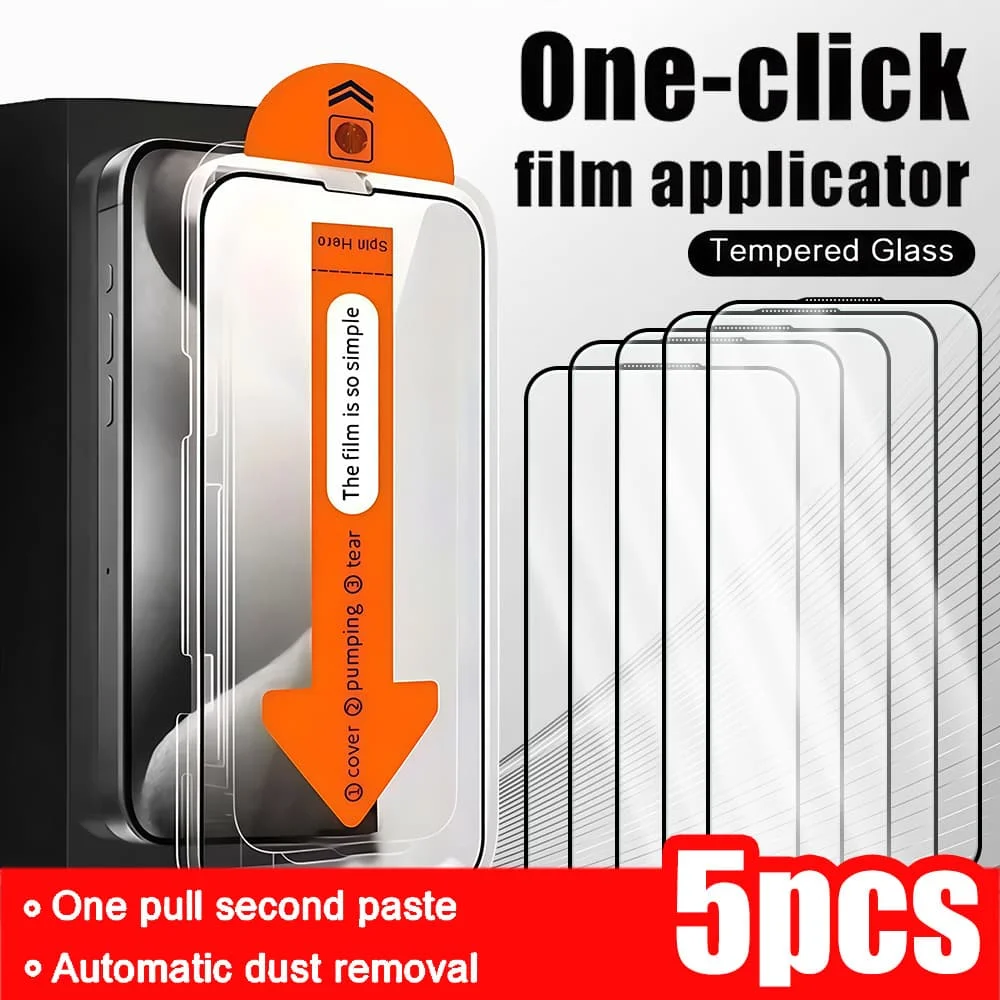 5Pcs Dust Free Easy Installation HD Glass For IPhone 16 15 14 13 12 11 Pro Max Plus Mini XS Max XR 7 8 Plus SE Screen Protector
5Pcs Dust Free Easy Installation HD Glass For IPhone 16 15 14 13 12 11 Pro Max Plus Mini XS Max XR 7 8 Plus SE Screen Protector
