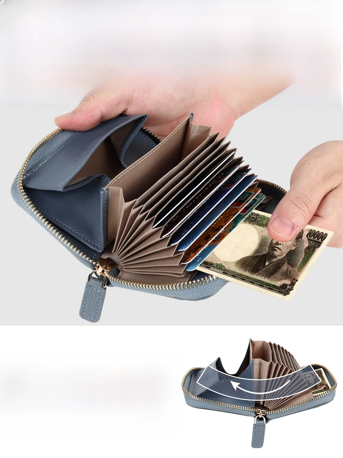 Large Capacity Ladies Wallet Top Layer Cowhide Accordion Card Holder Integrated Gift Box Packaging Short Square Shape
Large Capacity Ladies Wallet Top Layer Cowhide Accordion Card Holder Integrated Gift Box Packaging Short Square Shape