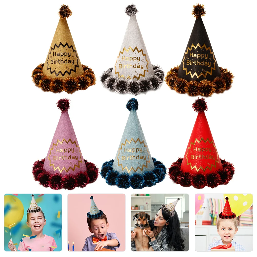 6 Pcs Adorable Party Hat Pearlescent Gilding Cap Hats for Kids Happy Birthday Headwear Paper Baby
6 Pcs Adorable Party Hat Pearlescent Gilding Cap Hats for Kids Happy Birthday Headwear Paper Baby