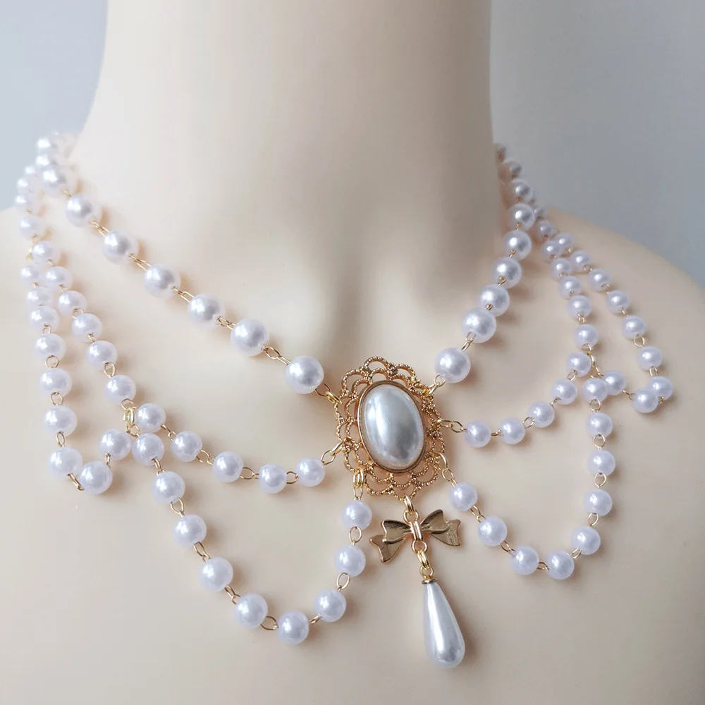 Bowknot Water Drop Pearl Necklace French Vintage Elegant Lolita Girl
Bowknot Water Drop Pearl Necklace French Vintage Elegant Lolita Girl