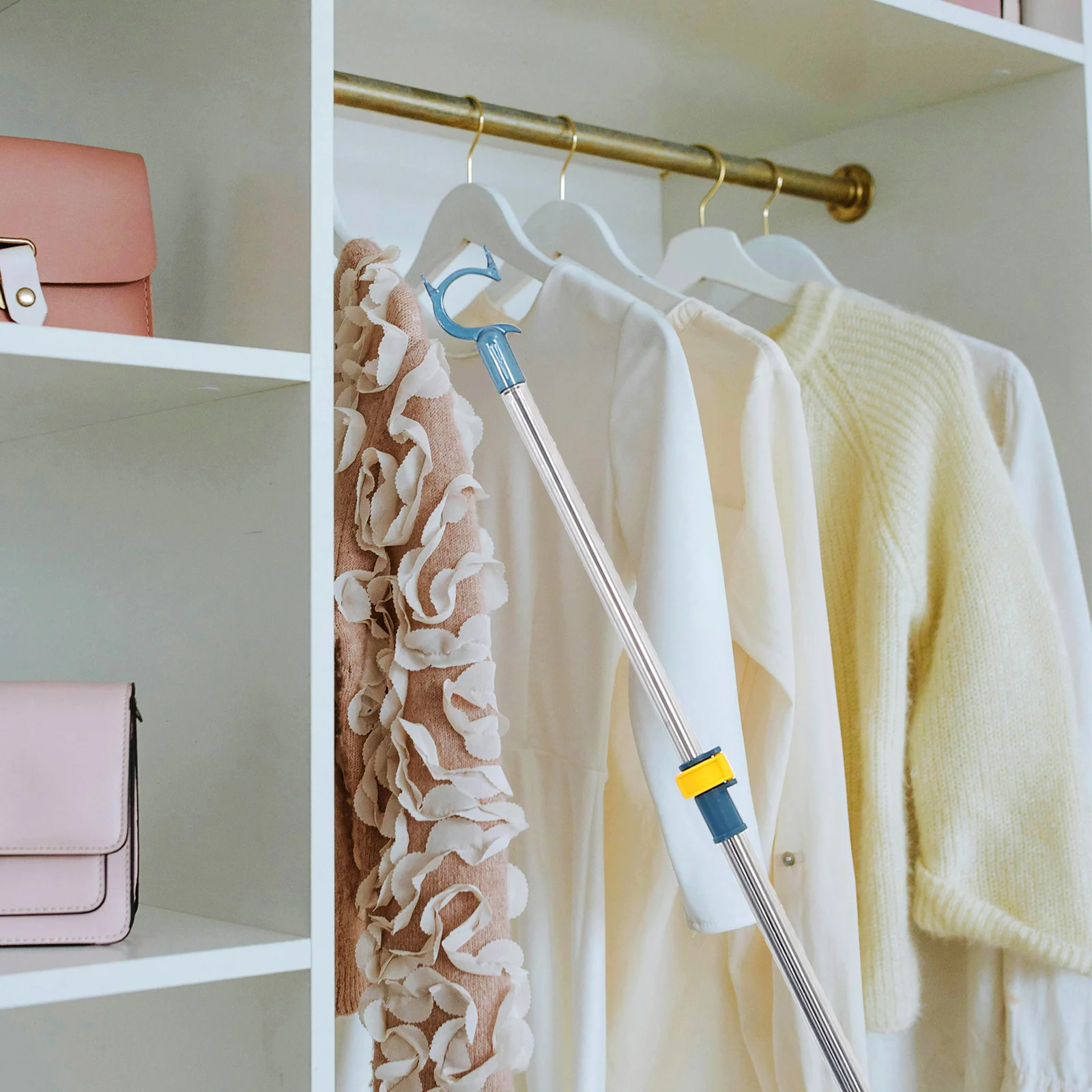 Stainless Steel Clothes Drying Pole 83-143cm Adjustable Hanger Rod for Hanging Support Balcony Clothesline Multifunctional PP 
Stainless Steel Clothes Drying Pole 83-143cm Adjustable Hanger Rod for Hanging Support Balcony Clothesline Multifunctional PP