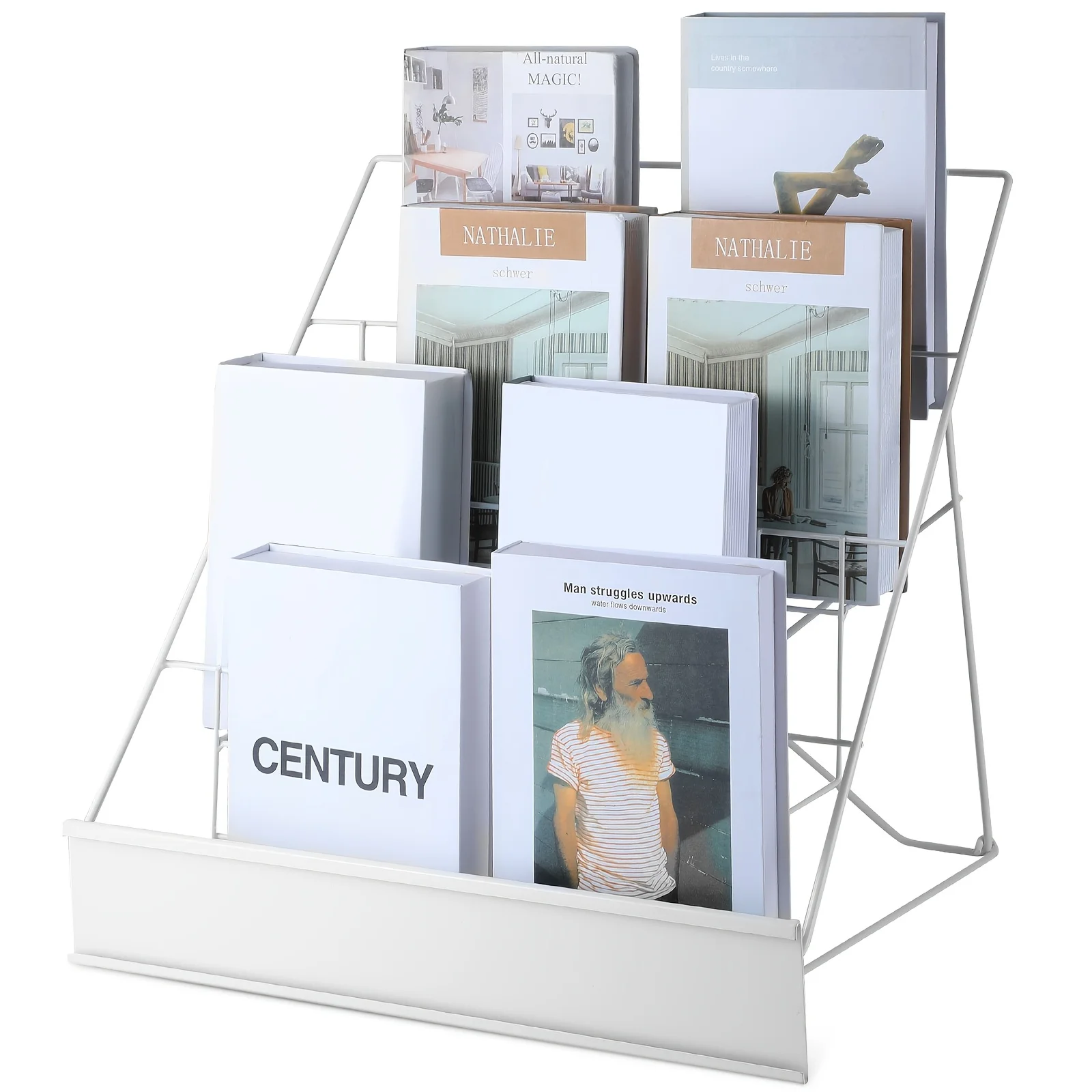 Classic 4-Tiered Metal Book Display Rack - 18" White Wire Countertop Organizer for Books, Cds, Comics & Magazines - Perfect for Library, Classroom & Home Decor, Bookshelf Decorations
Classic 4-Tiered Metal Book Display Rack - 18" White Wire Countertop Organizer for Books, Cds, Comics & Magazines - Perfect for Library, Classroom & Home Decor, Bookshelf Decorations