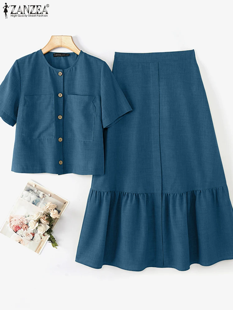 ZANZEA Casual Loose Patchwork Skirt Suit Women Vintage 2PCS Dress Sets Fashion Short Sleeve Shirt Outfits Holiday Matching Sets
ZANZEA Casual Loose Patchwork Skirt Suit Women Vintage 2PCS Dress Sets Fashion Short Sleeve Shirt Outfits Holiday Matching Sets