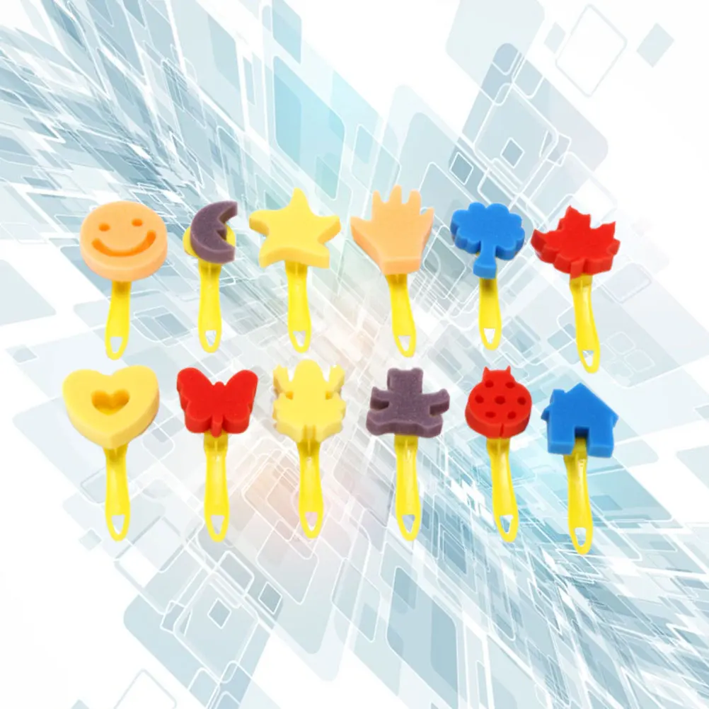 12 Pcs/Set DIY Sponge Finger Painting Kit Brush Washable Brushes for Toddlers Kids Child
12 Pcs/Set DIY Sponge Finger Painting Kit Brush Washable Brushes for Toddlers Kids Child