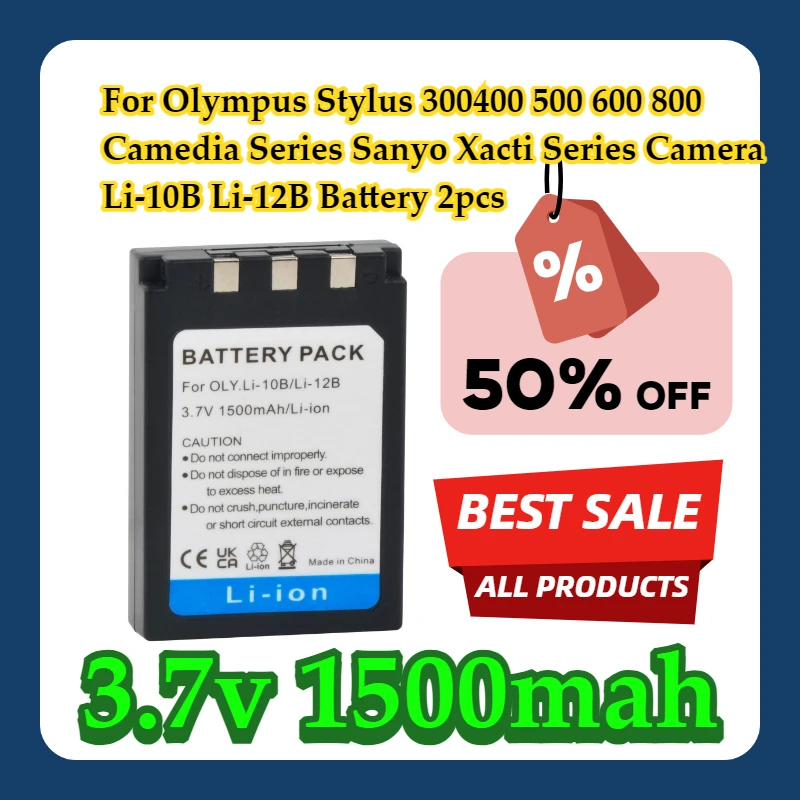 For Olympus Stylus 300400 500 600 800 Camedia Series Sanyo Xacti Series Camera Li-10B Li-12B Battery 2pcs
For Olympus Stylus 300400 500 600 800 Camedia Series Sanyo Xacti Series Camera Li-10B Li-12B Battery 2pcs
