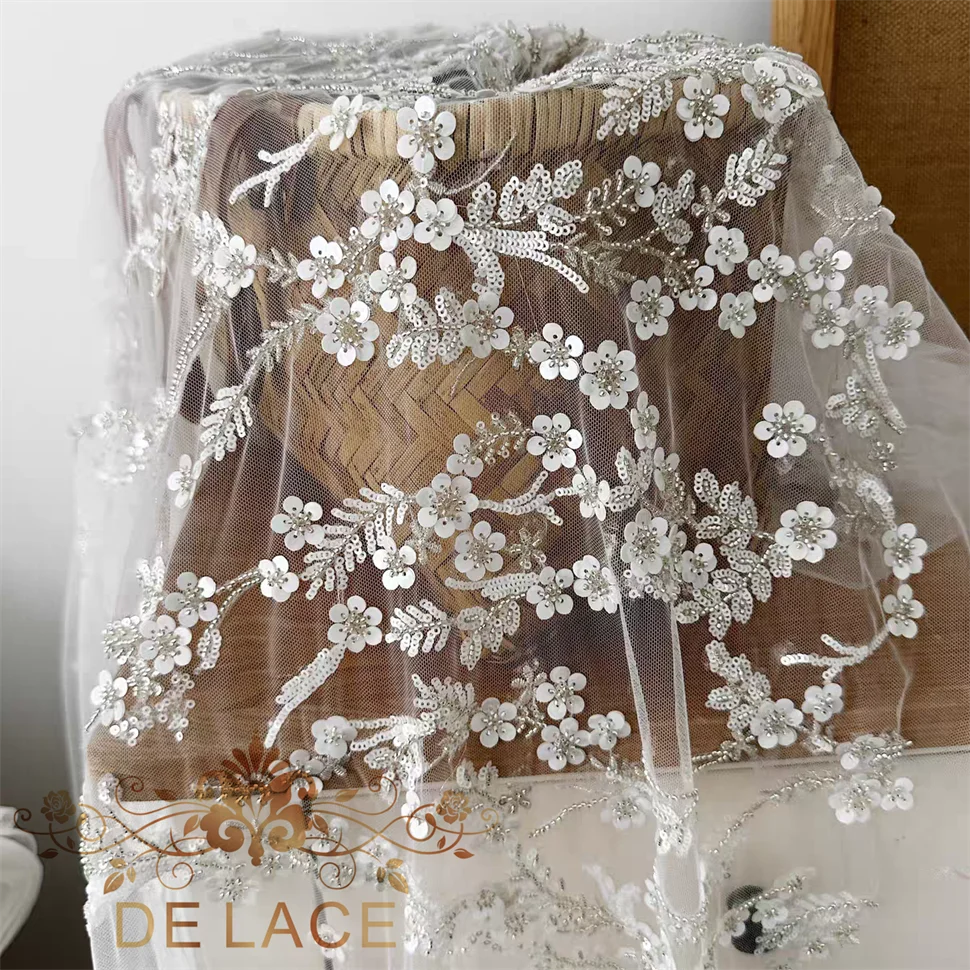 SXGN Exquisite Beaded Lace Sequins Flower Fabric Wedding Dress High Quality DIY Lace Fabric
SXGN Exquisite Beaded Lace Sequins Flower Fabric Wedding Dress High Quality DIY Lace Fabric
