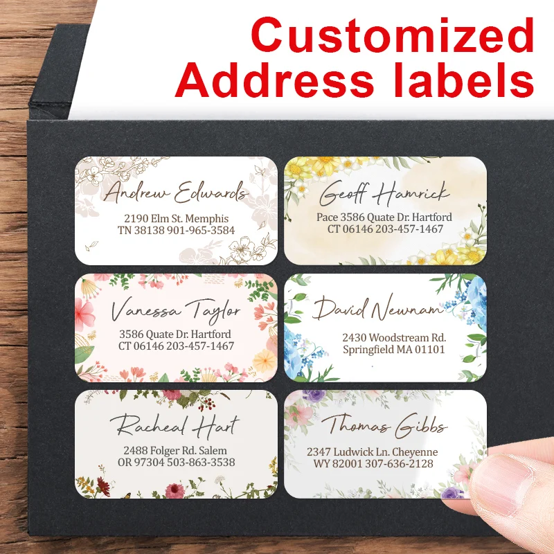 Пользовательские цветочные адресные наклейки для свадьбы/офиса/пости - самоклеящиеся экологически чистые почтовые этикетки с индивидуальным дизайном
Пользовательские цветочные адресные наклейки для свадьбы/офиса/пости - самоклеящиеся экологически чистые почтовые этикетки с индивидуальным дизайном