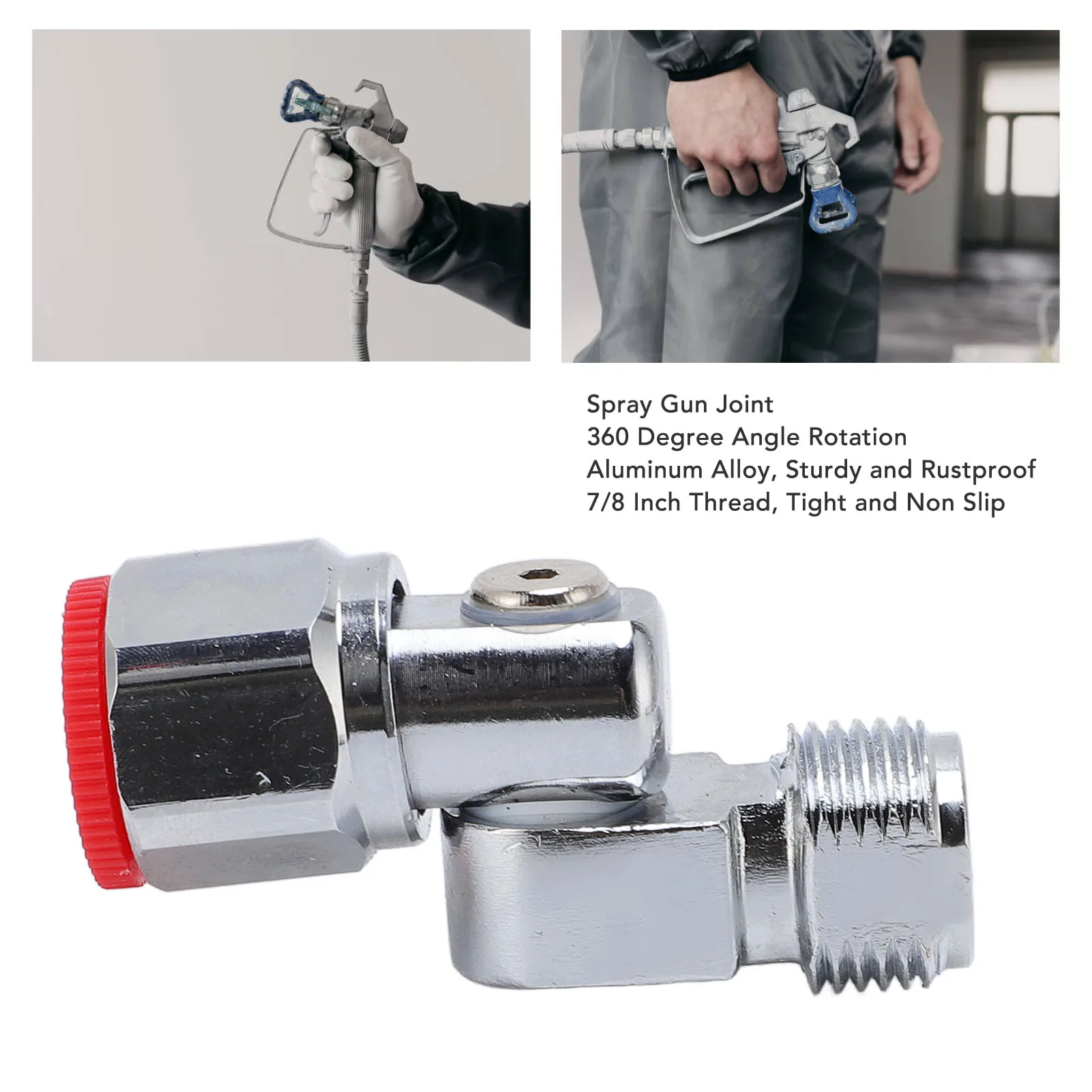 1PC Airless Spray Gun Joint 7/8 Inch Thread 360 Degree Rotation Lightweight Paint Sprayer Joint Silver Color
1PC Airless Spray Gun Joint 7/8 Inch Thread 360 Degree Rotation Lightweight Paint Sprayer Joint Silver Color