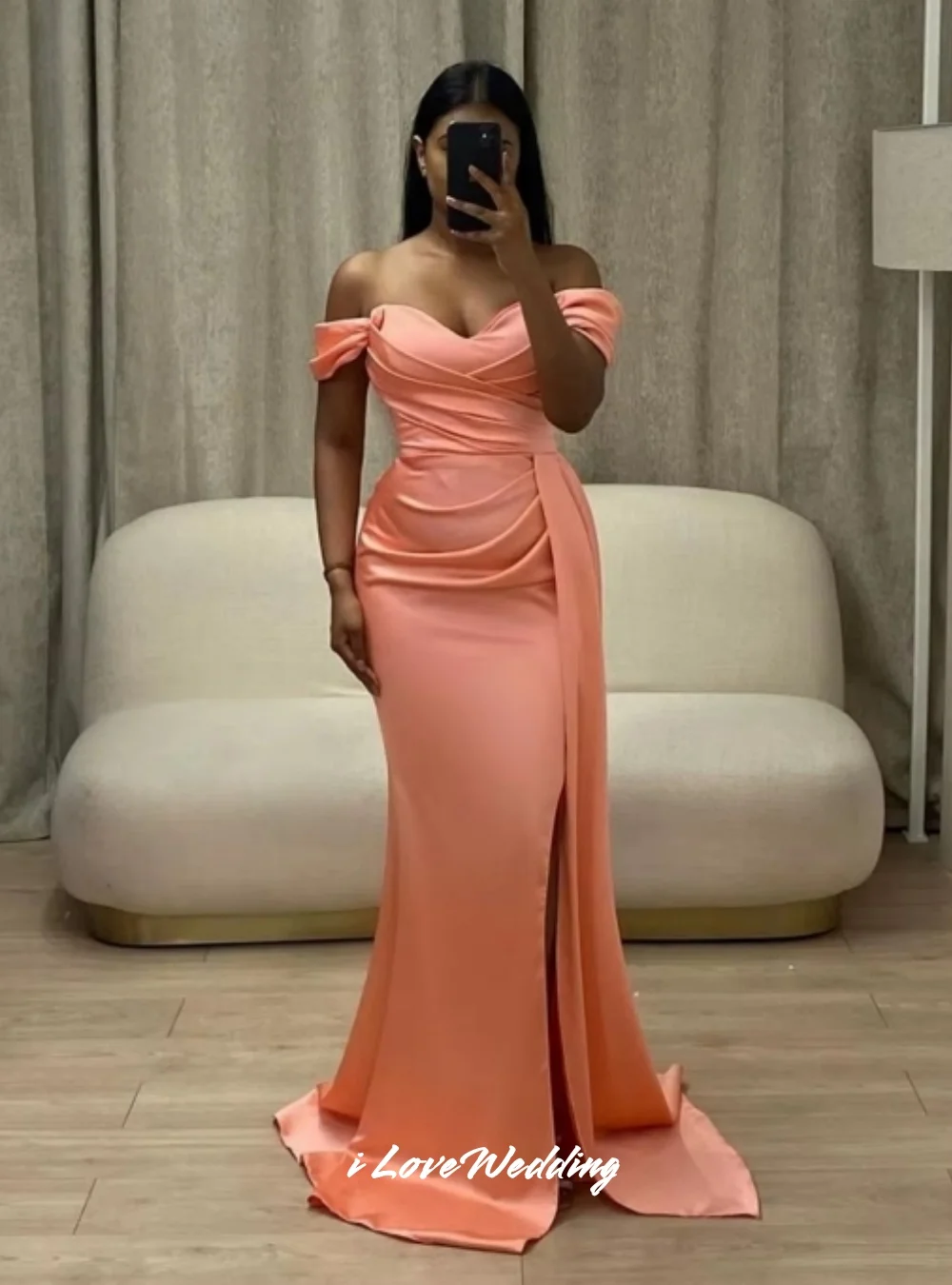 Woman Off Shoulder Bridesmaid Dresses 2025 Satin Sweetheart Pleated Mermaid Split Sweep Train فساتين للمناسبات الخاصة Customized
Woman Off Shoulder Bridesmaid Dresses 2025 Satin Sweetheart Pleated Mermaid Split Sweep Train فساتين للمناسبات الخاصة Customized