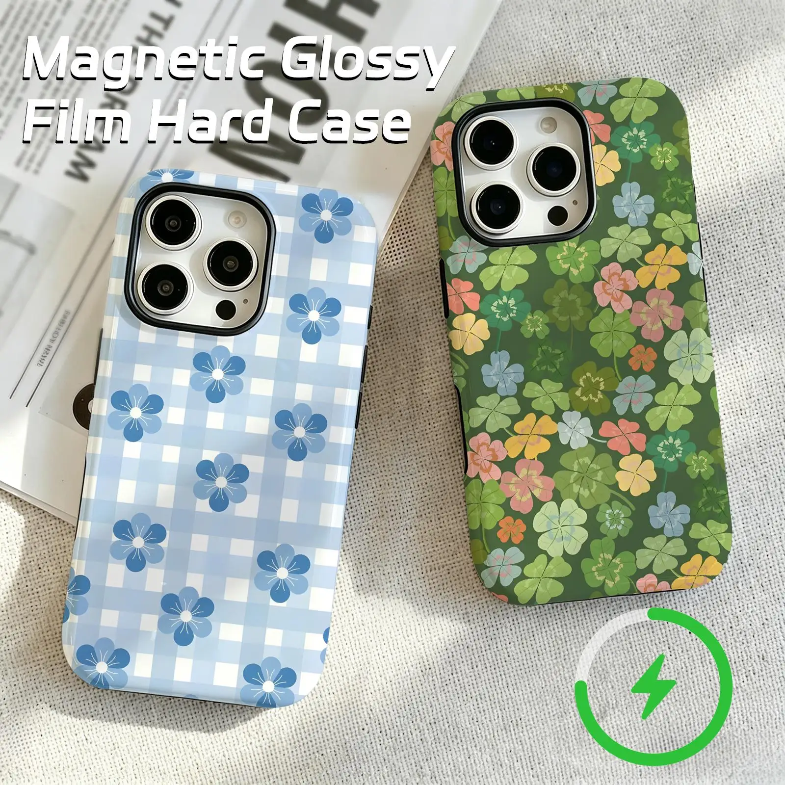 Flowers and Grid Phone Case For iPhone17 16 16e 15 14 13 12Plus Pro Max Glossy Magnetic Film Case
Flowers and Grid Phone Case For iPhone17 16 16e 15 14 13 12Plus Pro Max Glossy Magnetic Film Case