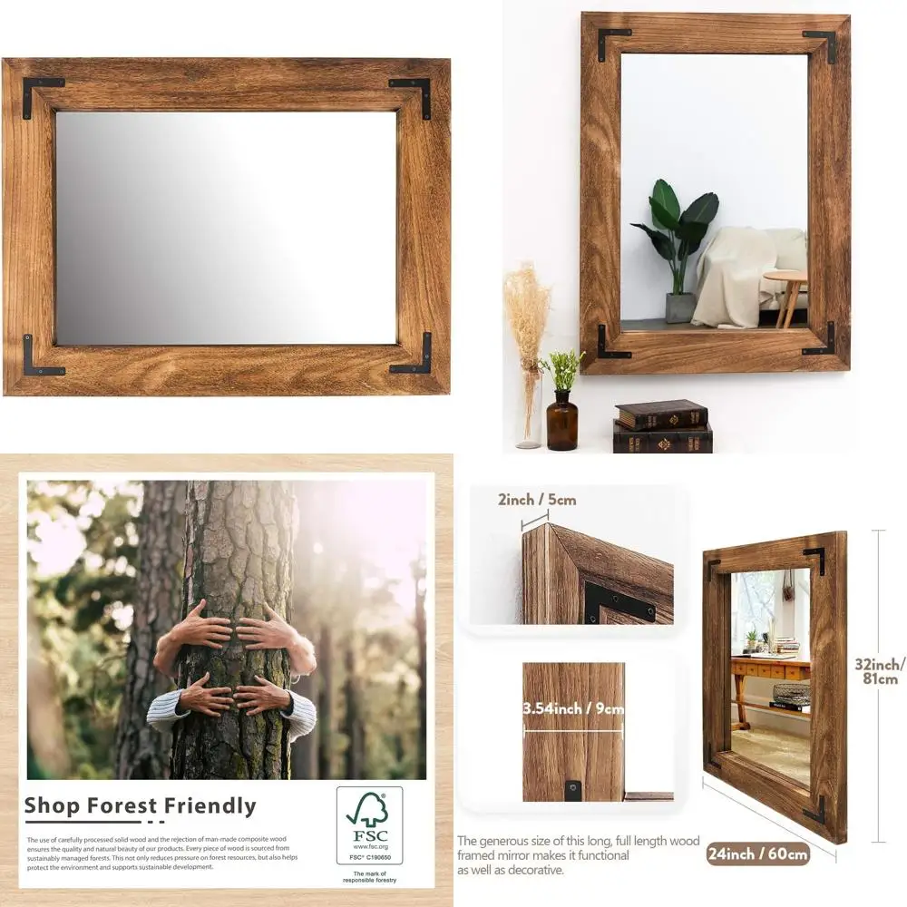 Rustic Wooden ed Wall Mirror, Natural Wood Bathroom Vanity Mirror or armhouse Decor, Veal or Horizontal Hanging, 32" x 24", Brow
Rustic Wooden ed Wall Mirror, Natural Wood Bathroom Vanity Mirror or armhouse Decor, Veal or Horizontal Hanging, 32" x 24", Brow