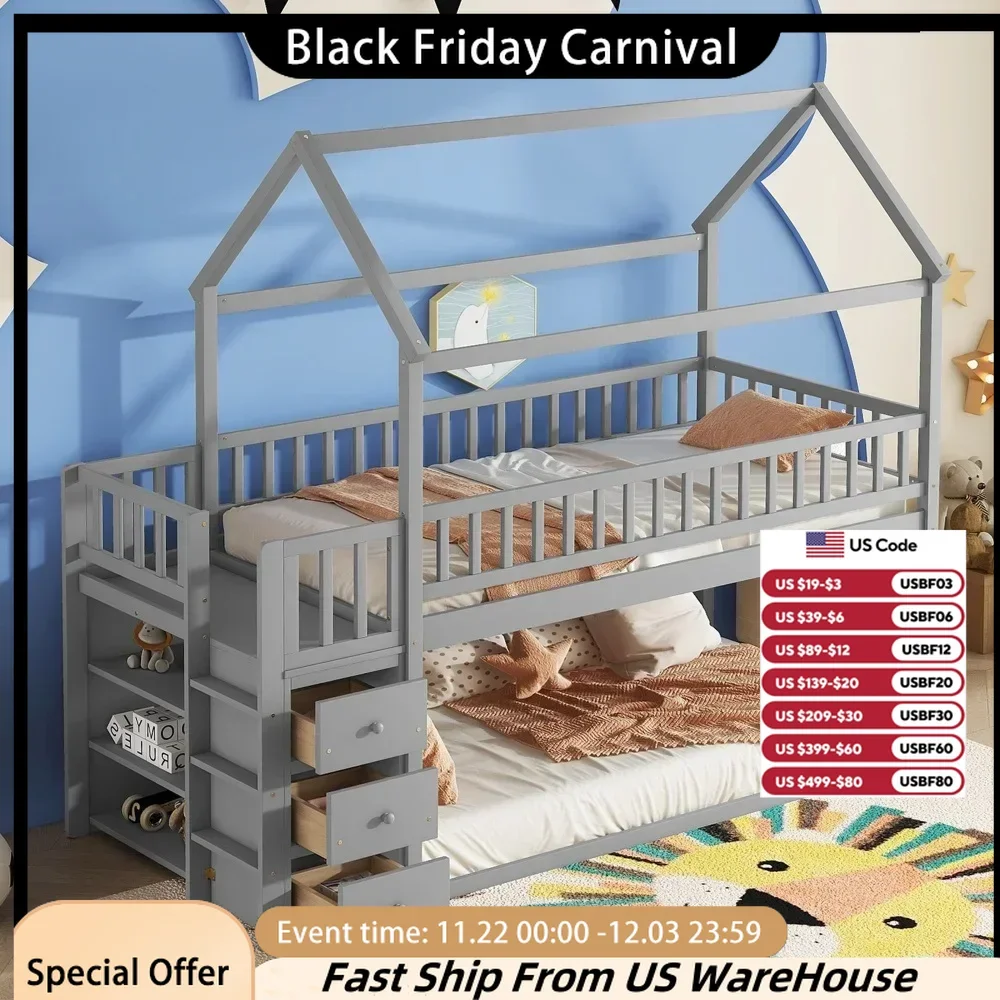 Double Decker Bed with Shelves and Drawers Bedroom Furniture Queen Bed Frame Bed Furniture
Double Decker Bed with Shelves and Drawers Bedroom Furniture Queen Bed Frame Bed Furniture
