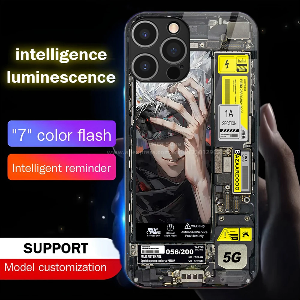 Popular Punk Anime Led Light Phone Case Call Flash Glitter Cover For iPhone 16 E 15 14 13 12 11 Pro Max X XR XS 7 8 Plus SE
Popular Punk Anime Led Light Phone Case Call Flash Glitter Cover For iPhone 16 E 15 14 13 12 11 Pro Max X XR XS 7 8 Plus SE