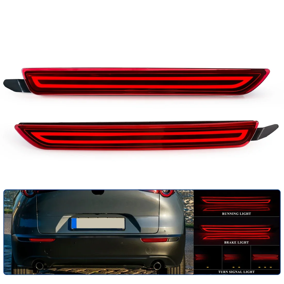Car Rear Bumper Reflector Light Danamic For Mazda CX-30 CX30 CX50 CX-50 2020 2021 2022 Turn Signal Brake Warning Drving Lamp 12V
Car Rear Bumper Reflector Light Danamic For Mazda CX-30 CX30 CX50 CX-50 2020 2021 2022 Turn Signal Brake Warning Drving Lamp 12V