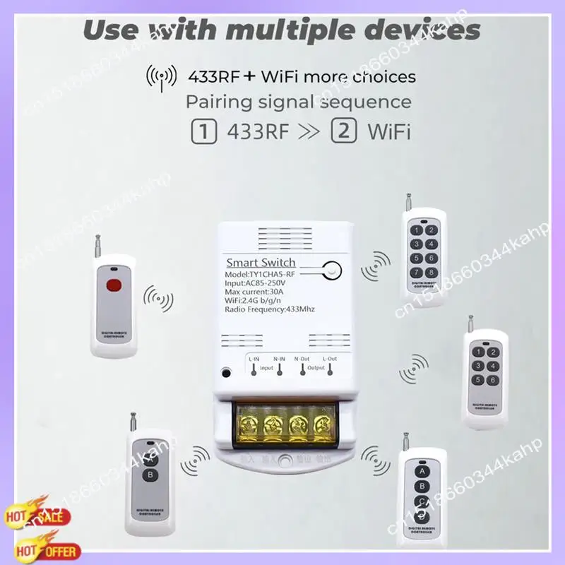 Релейный модуль CLCU Tuya Wi-Fi 30A 85-250 В, умный переключатель DIY, 433 МГц, радиочастотный контроллер, приложение Smartlife, голосовое реле, таймер, дистанционное управление
Релейный модуль CLCU Tuya Wi-Fi 30A 85-250 В, умный переключатель DIY, 433 МГц, радиочастотный контроллер, приложение Smartlife, голосовое реле, таймер, дистанционное управление
