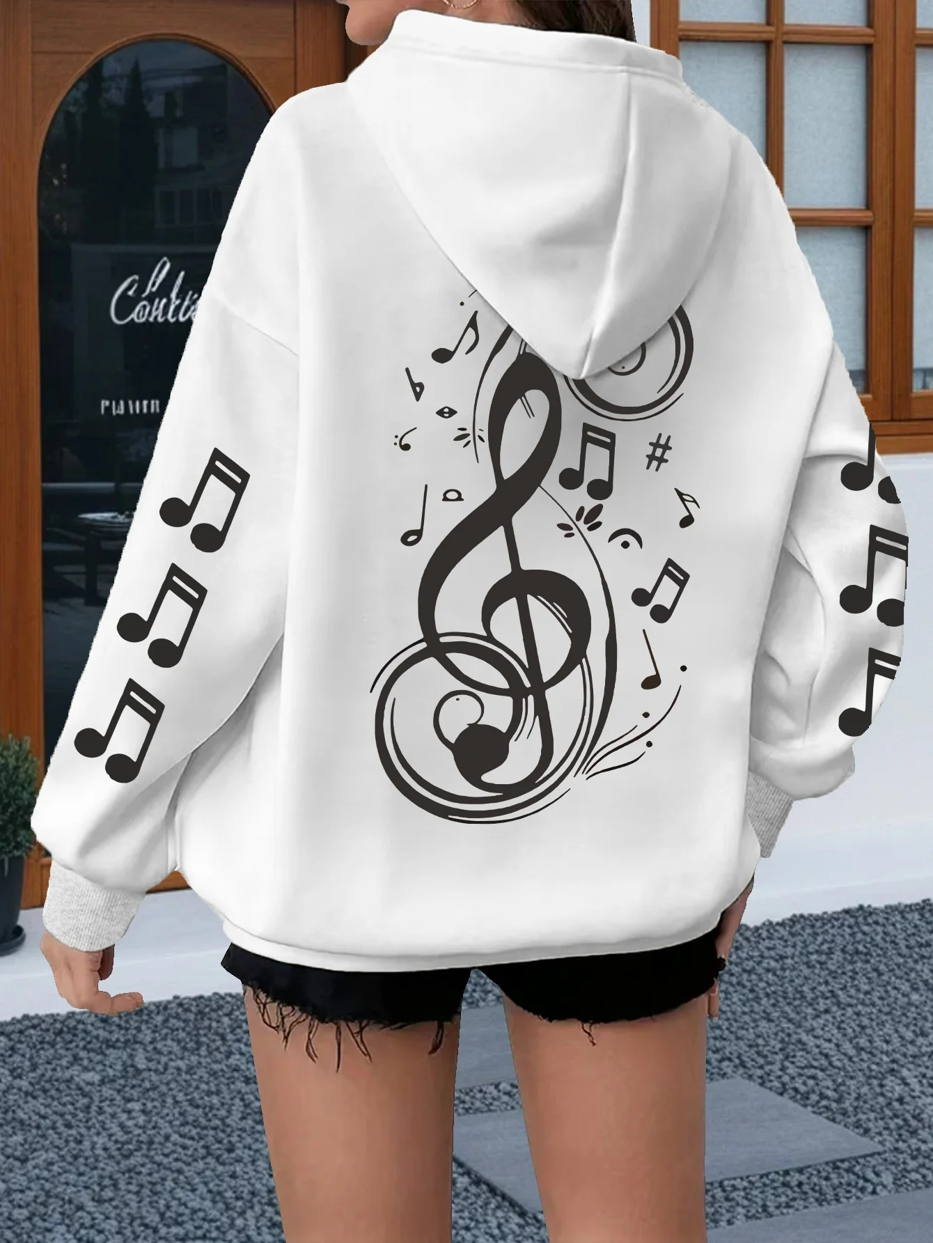 Women's Music Musical Note Graphic Hoodie, Casual Pullover with Kangaroo Pocket, Fashion Music Lover Gifts Female Hoodies
Women's Music Musical Note Graphic Hoodie, Casual Pullover with Kangaroo Pocket, Fashion Music Lover Gifts Female Hoodies