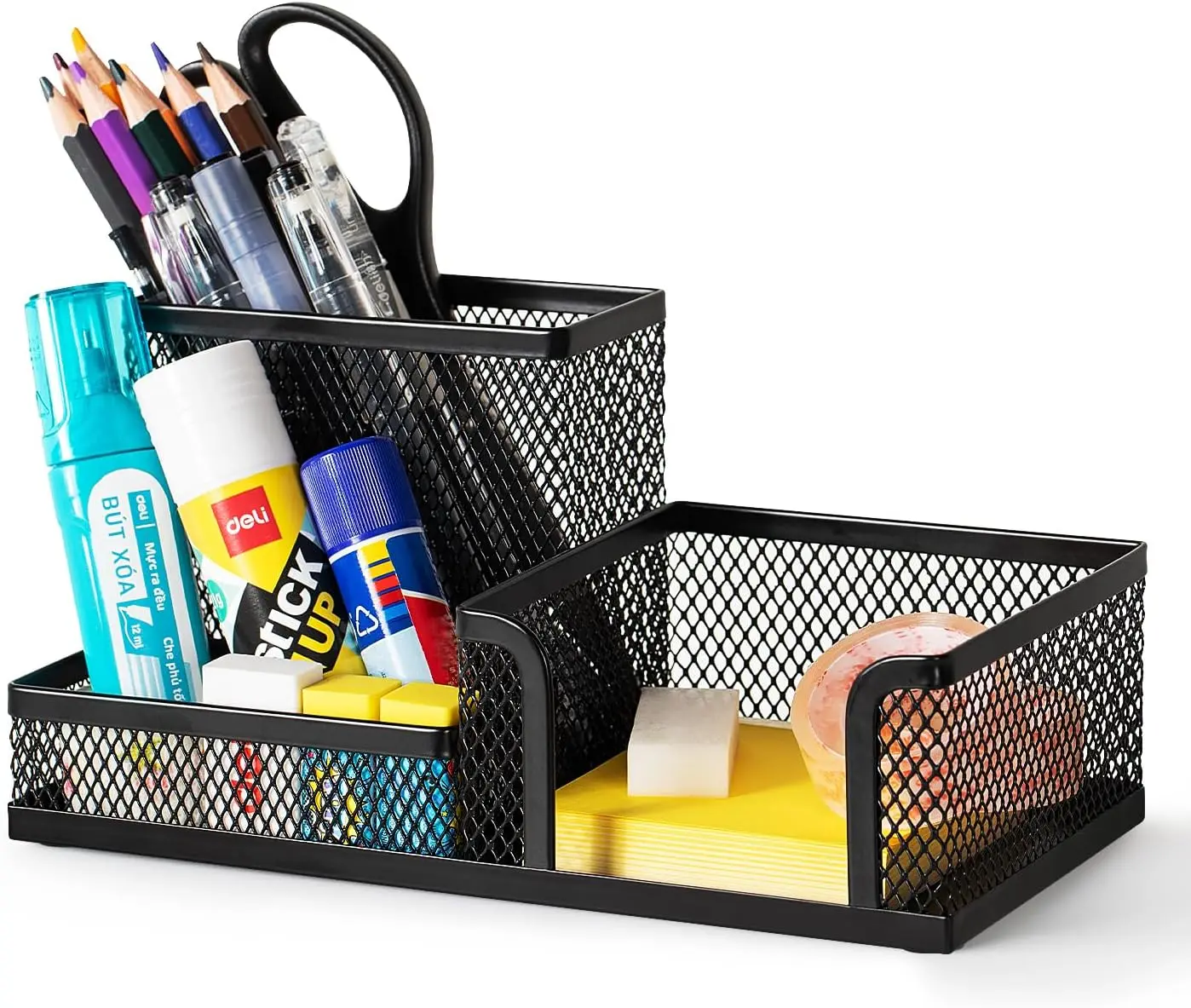 3-Compartment Mesh Desk Organizer with Pencil Holder, Black - Keep Desktop Neat
3-Compartment Mesh Desk Organizer with Pencil Holder, Black - Keep Desktop Neat